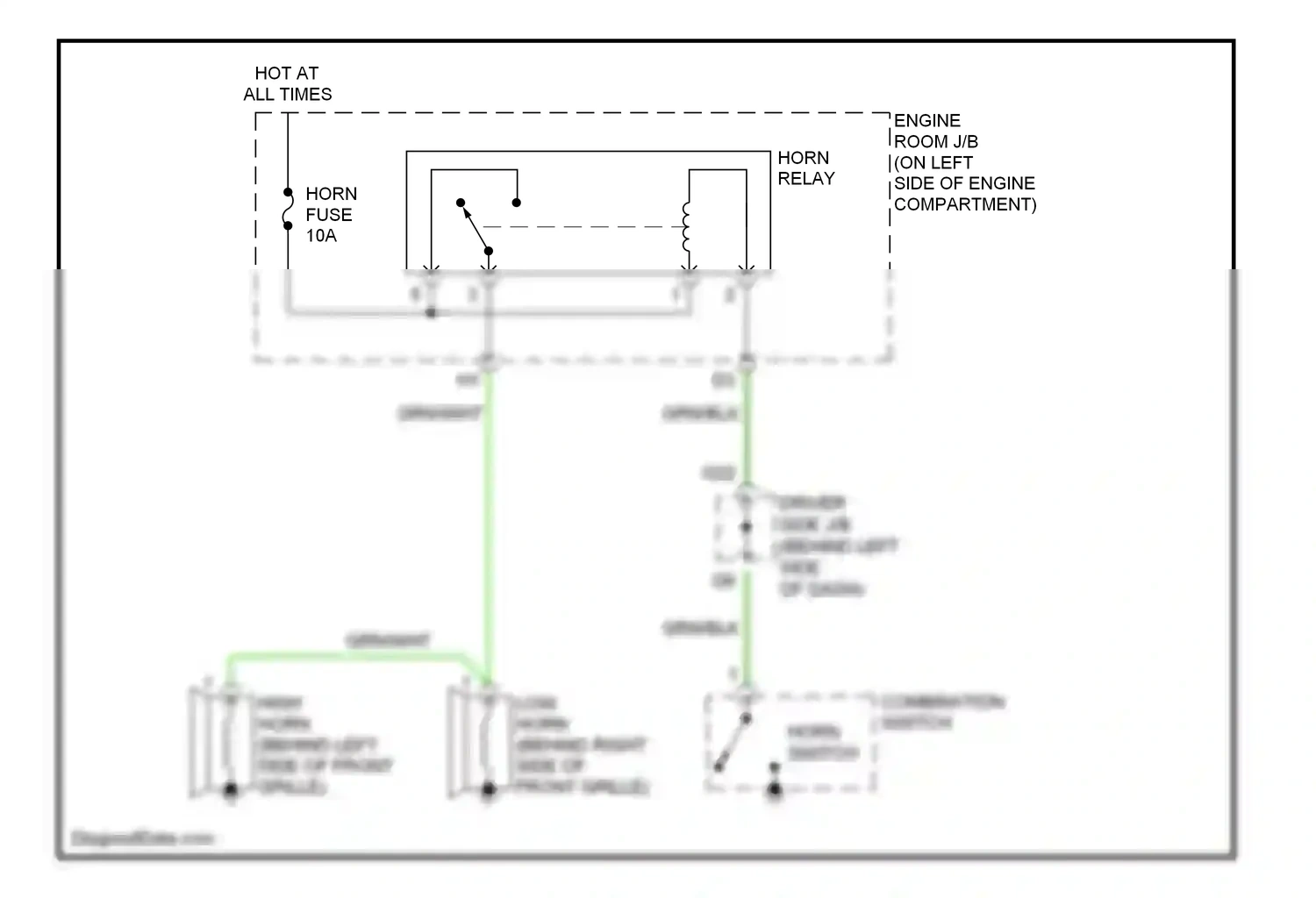 Wiring diagram high horn for Lexus ES XV30 facelift (2003-2006) (1 of 1)