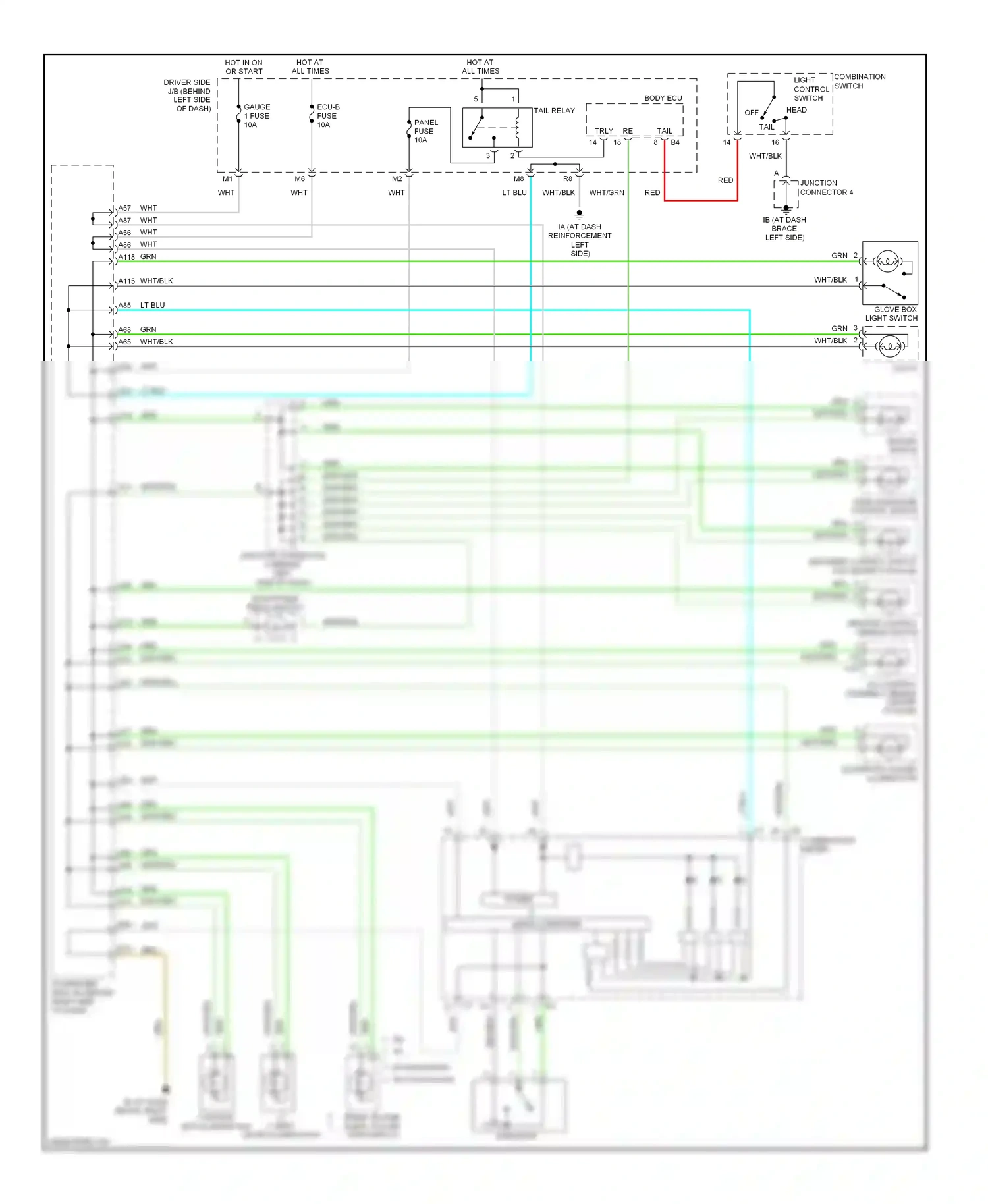 Wiring diagram junction connector 4 for Lexus ES XV30 facelift (2003-2006) (2 of 2)