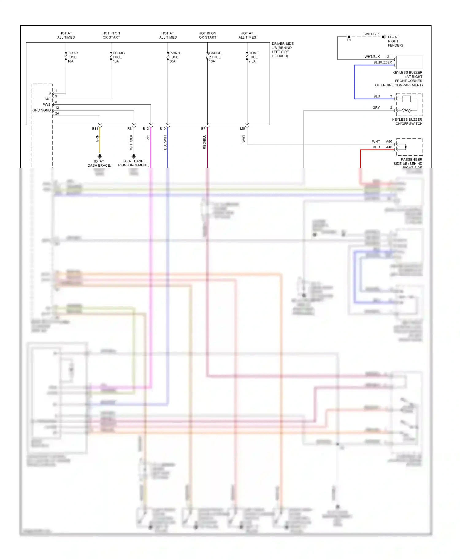 Wiring diagram keyless buzzer on/off switch for Lexus ES XV30 facelift (2003-2006) (2 of 3)