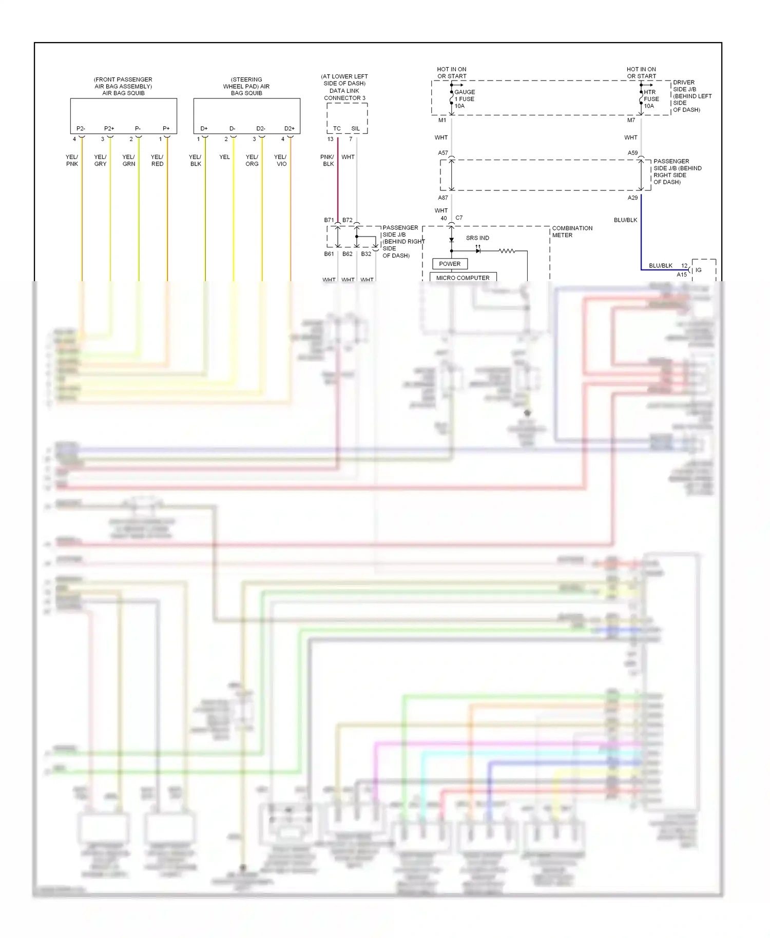 Lexus ES XV30 facelift (2003-2006) left rear occupant classification sensor (below right front seat) wiring diagram  (1 of 1)
