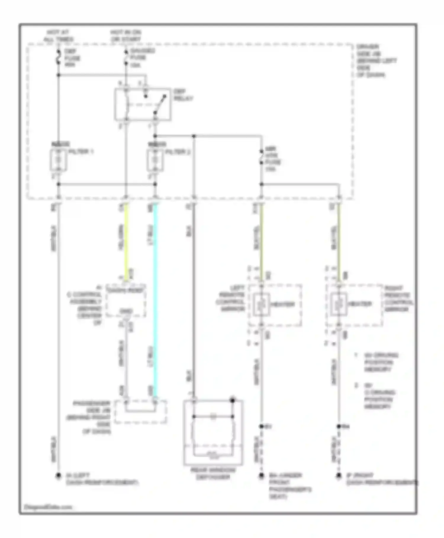 ES Lexus XV30 (2001-2003): Defogger circuit