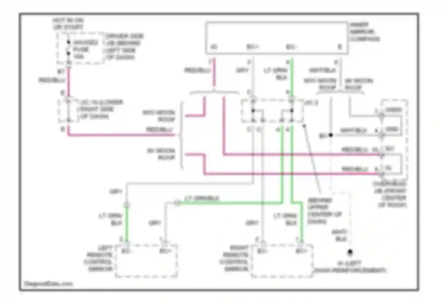 ES Lexus XV30 (2001-2003): Electrochromic mirror circuit