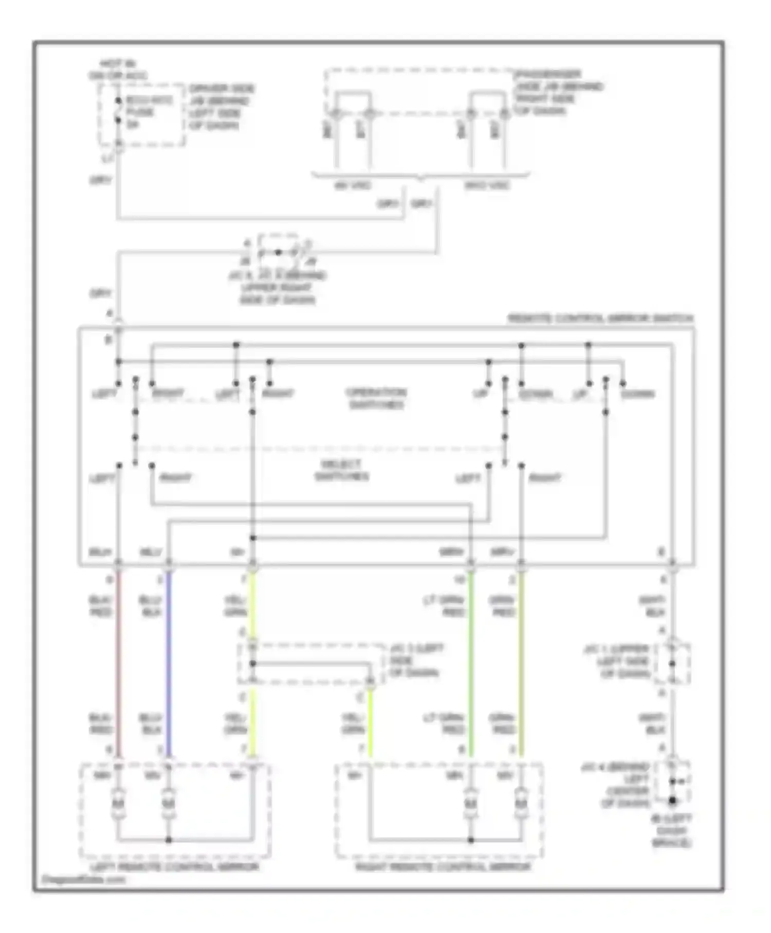 ES Lexus XV30 (2001-2003): Power mirrors circuit