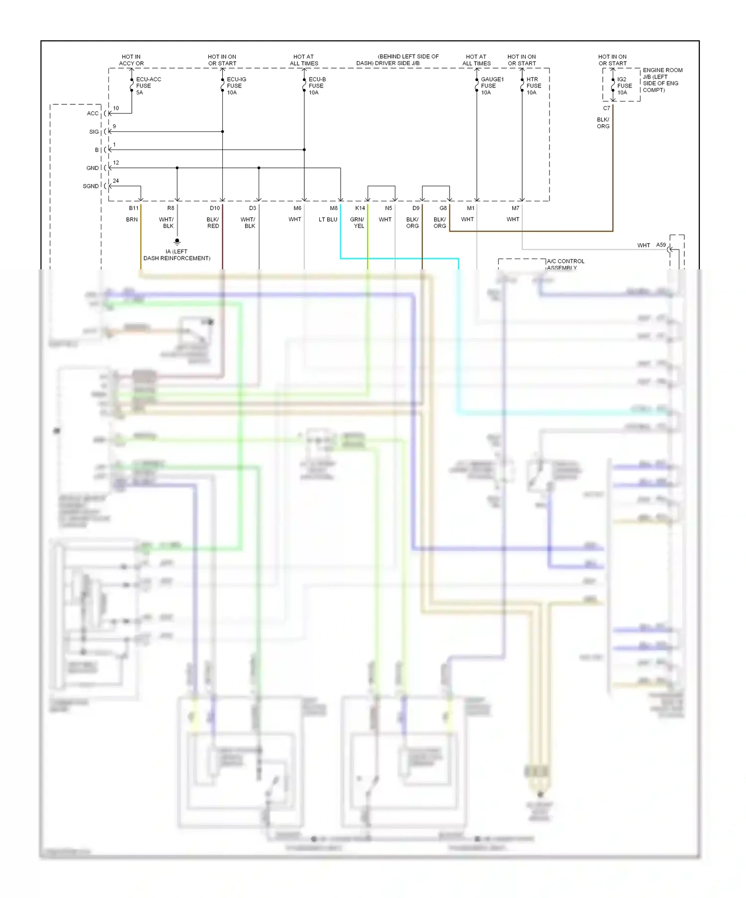 Wiring diagram body ecu for Lexus ES XV30 (2001-2003) (10 of 10)
