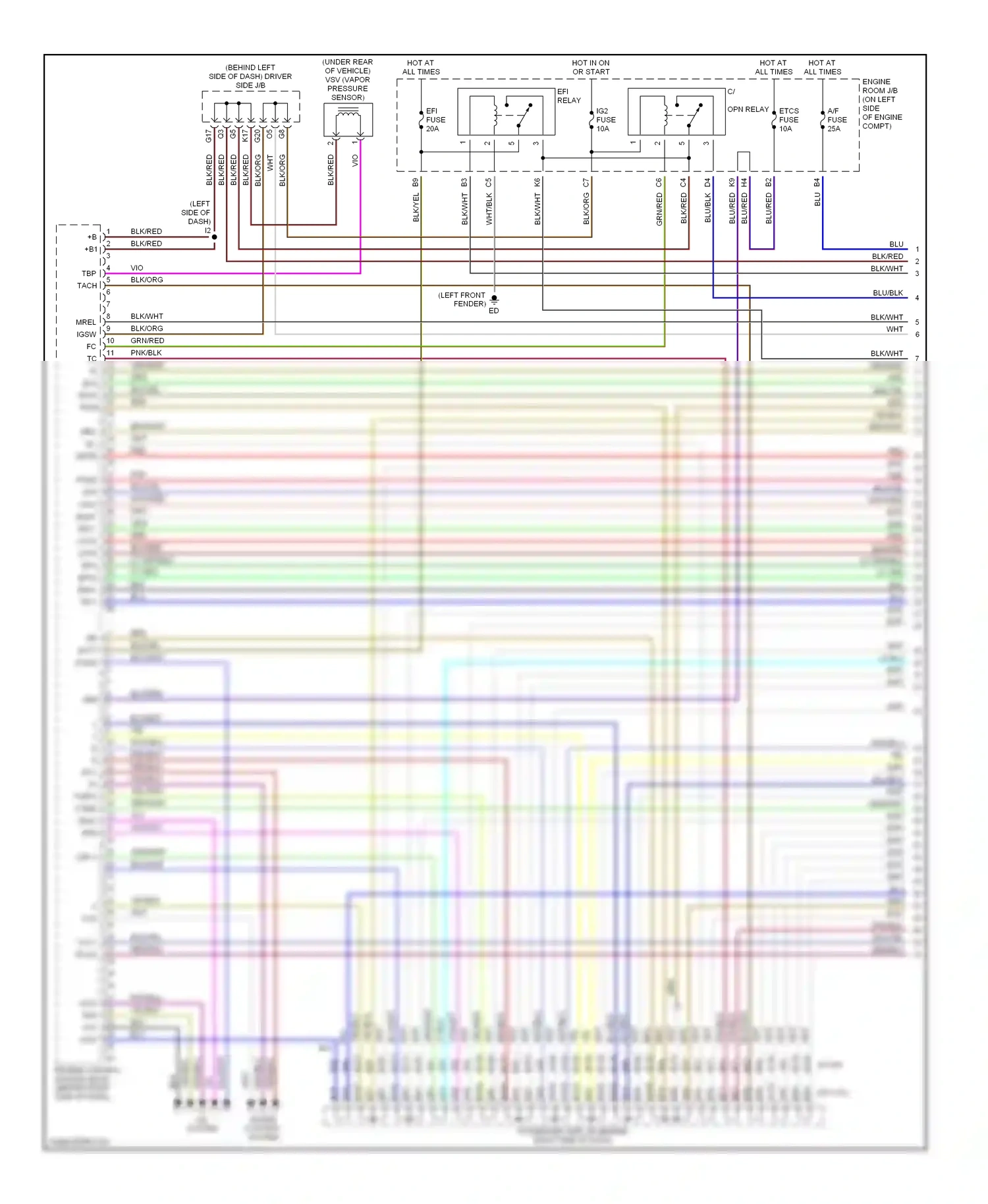 Wiring diagram efi fuse for Lexus ES XV30 (2001-2003) (6 of 6)