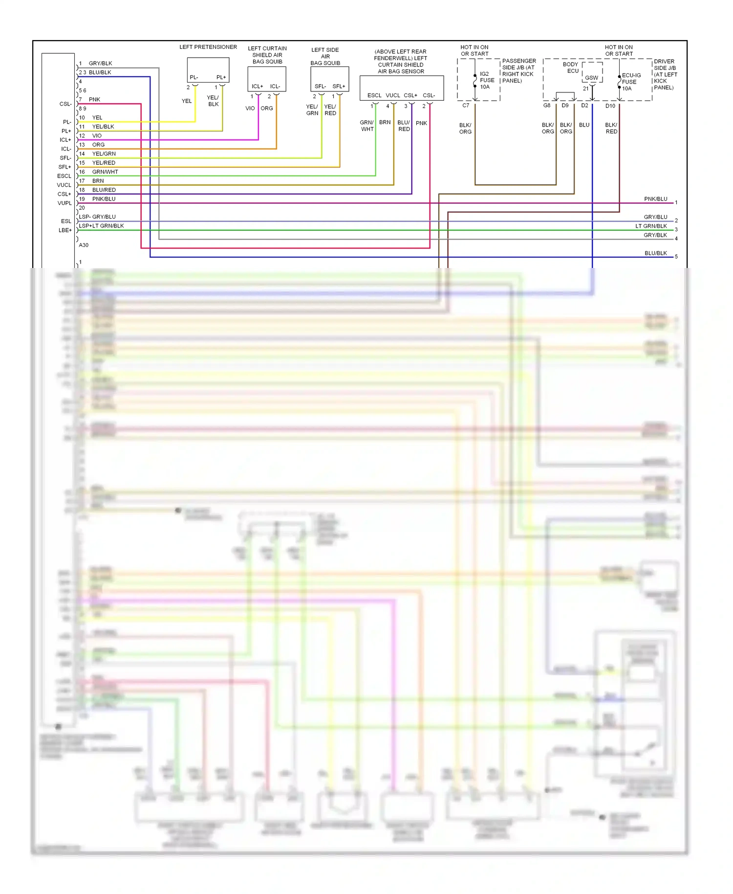 Wiring diagram esl lbe+ for Lexus ES XV30 (2001-2003) (1 of 1)