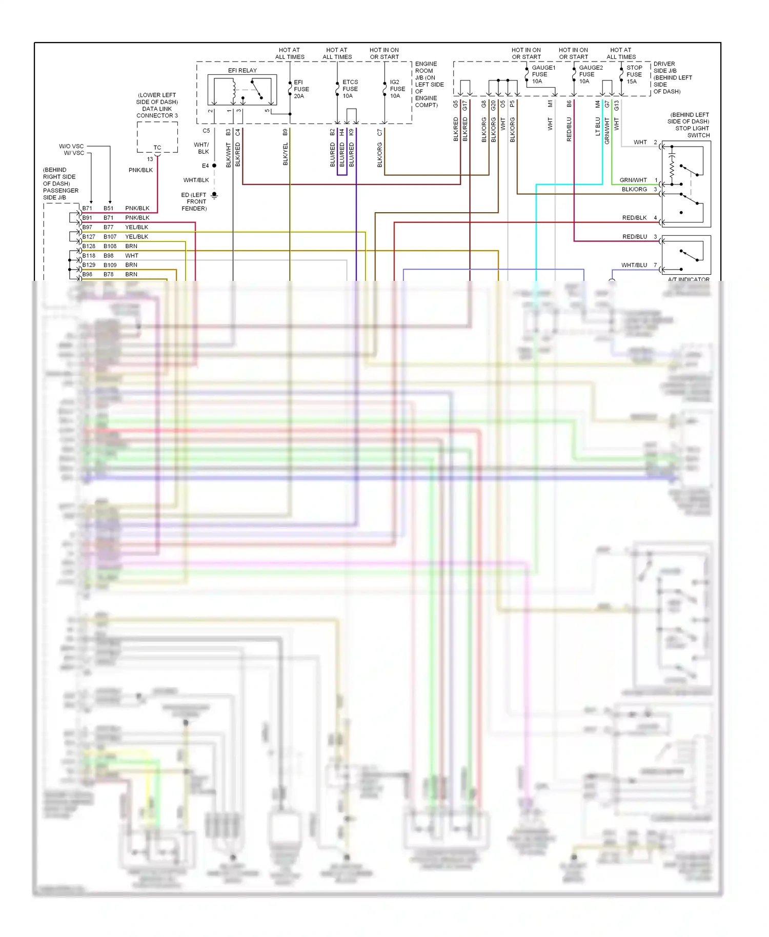 Lexus ES XV30 (2001-2003) fuse wiring diagram  (5 of 23)