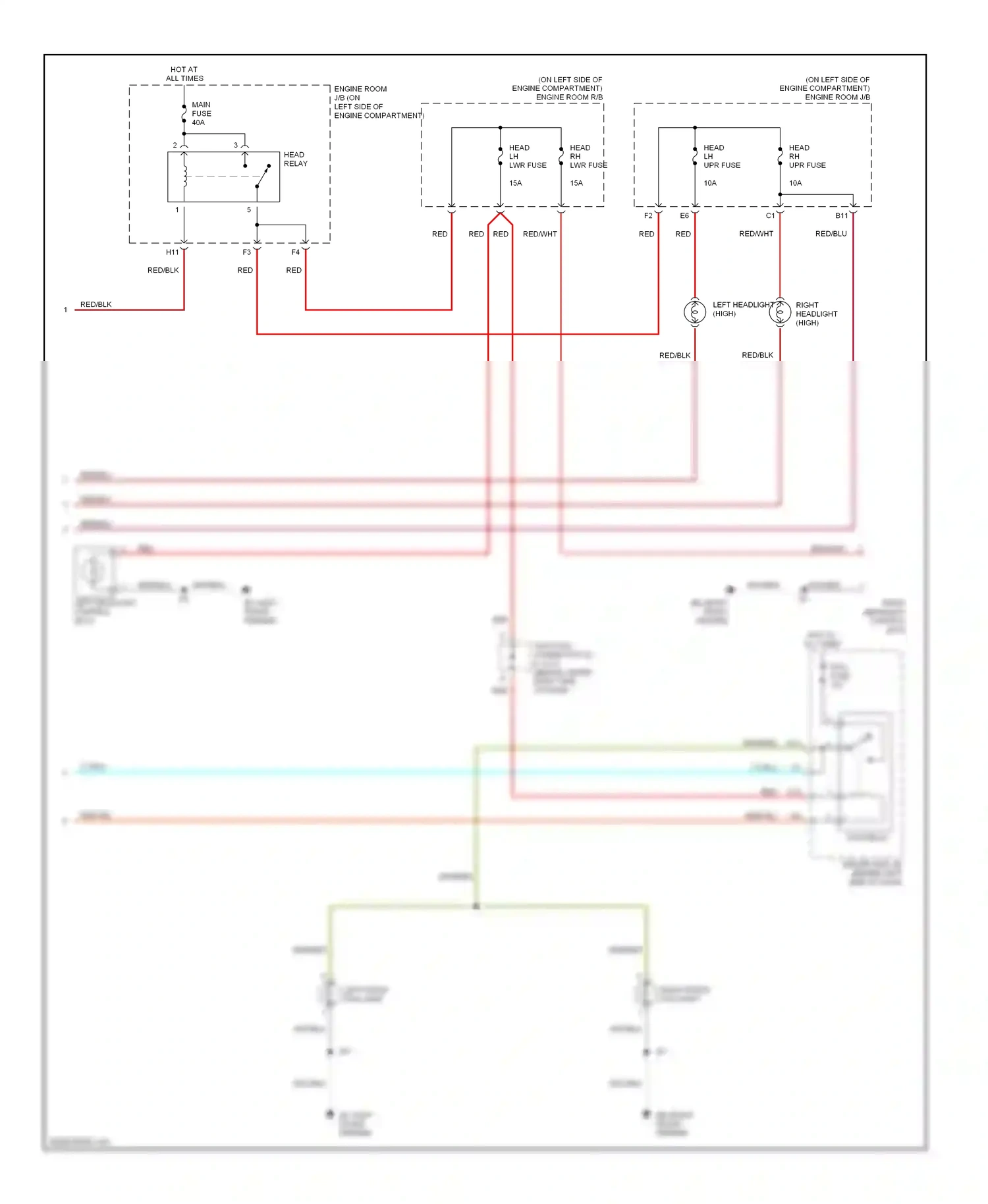 Wiring diagram head relay for Lexus ES XV30 (2001-2003) (3 of 6)