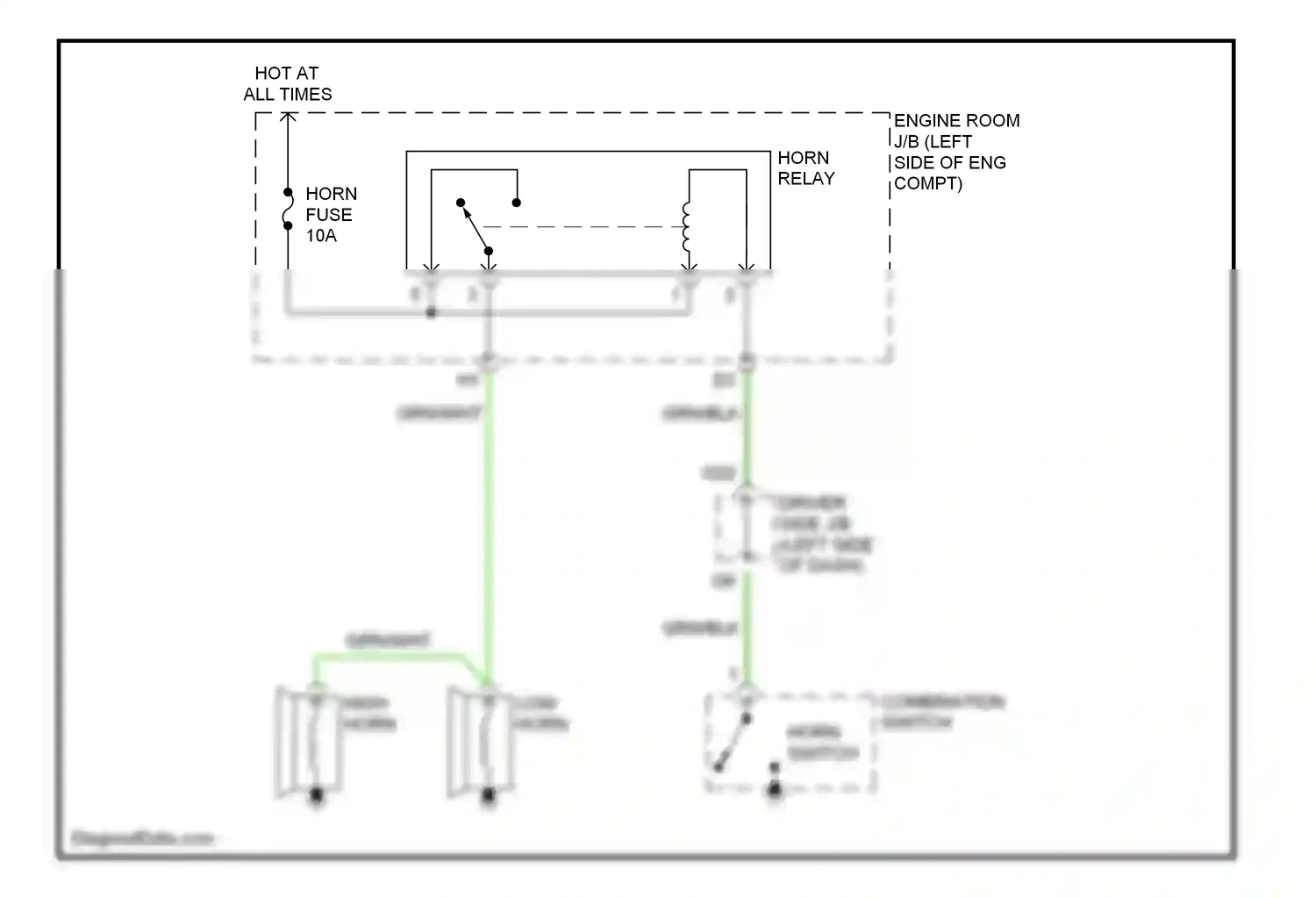 Wiring diagram horn relay for Lexus ES XV30 (2001-2003) (2 of 4)