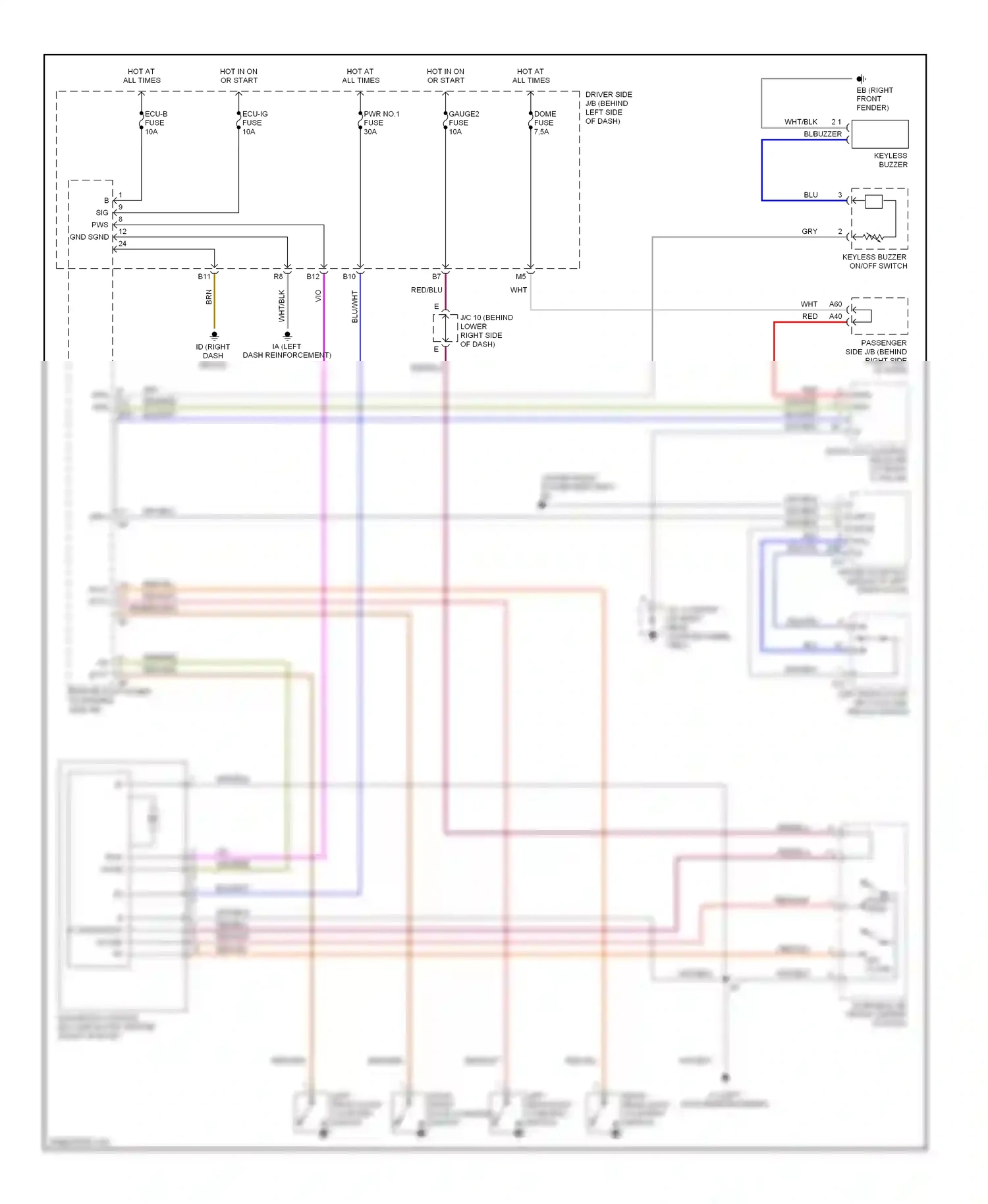 Wiring diagram keyless buzzer on/off switch for Lexus ES XV30 (2001-2003) (3 of 4)