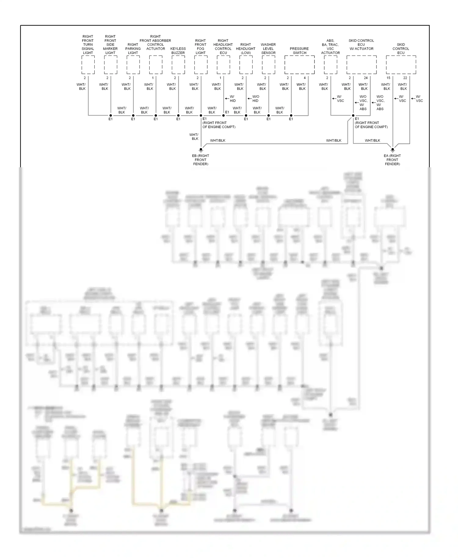 Wiring diagram left front turn signal light for Lexus ES XV30 (2001-2003) (2 of 2)
