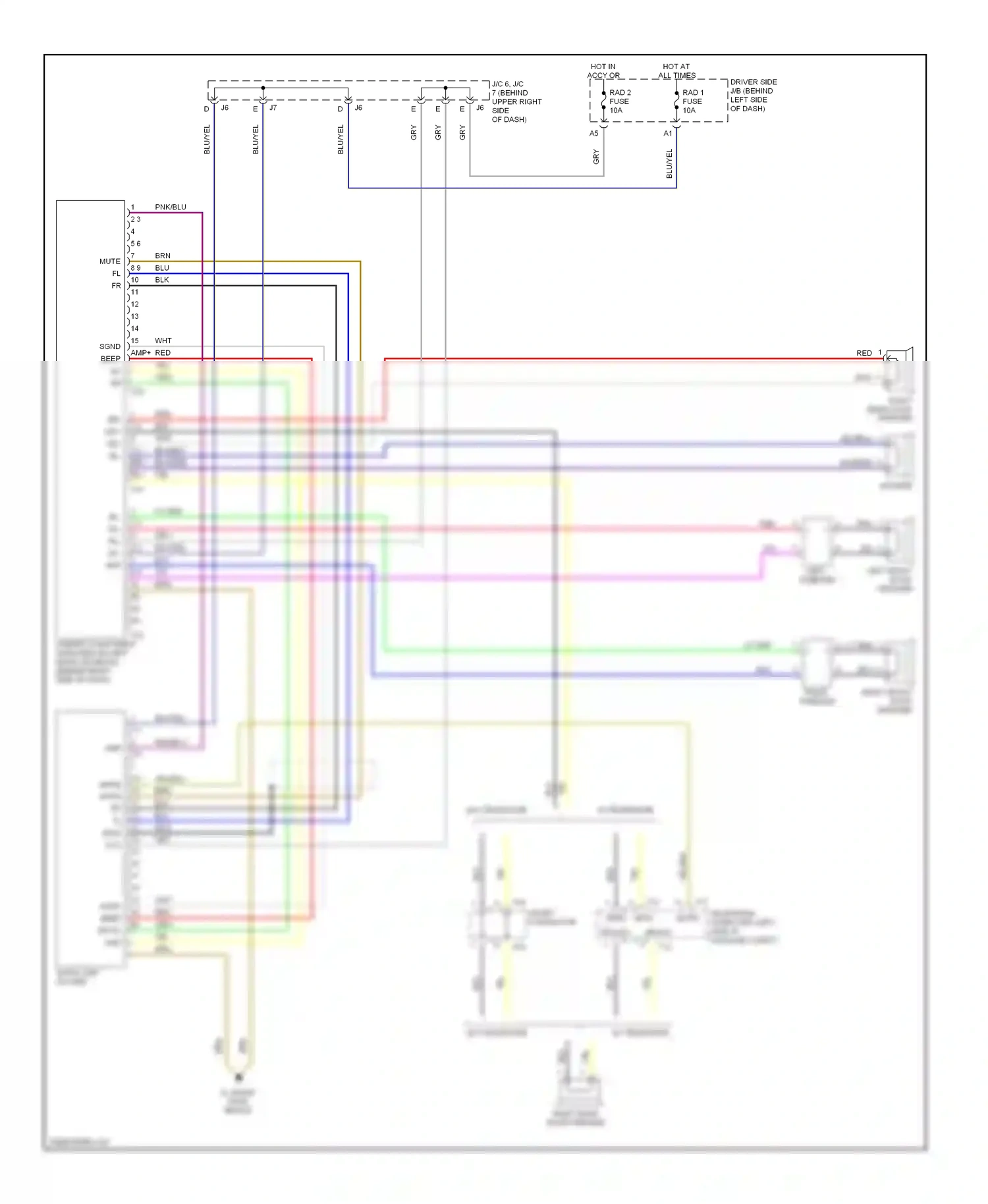Wiring diagram left tweeter for Lexus ES XV30 (2001-2003) (2 of 8)