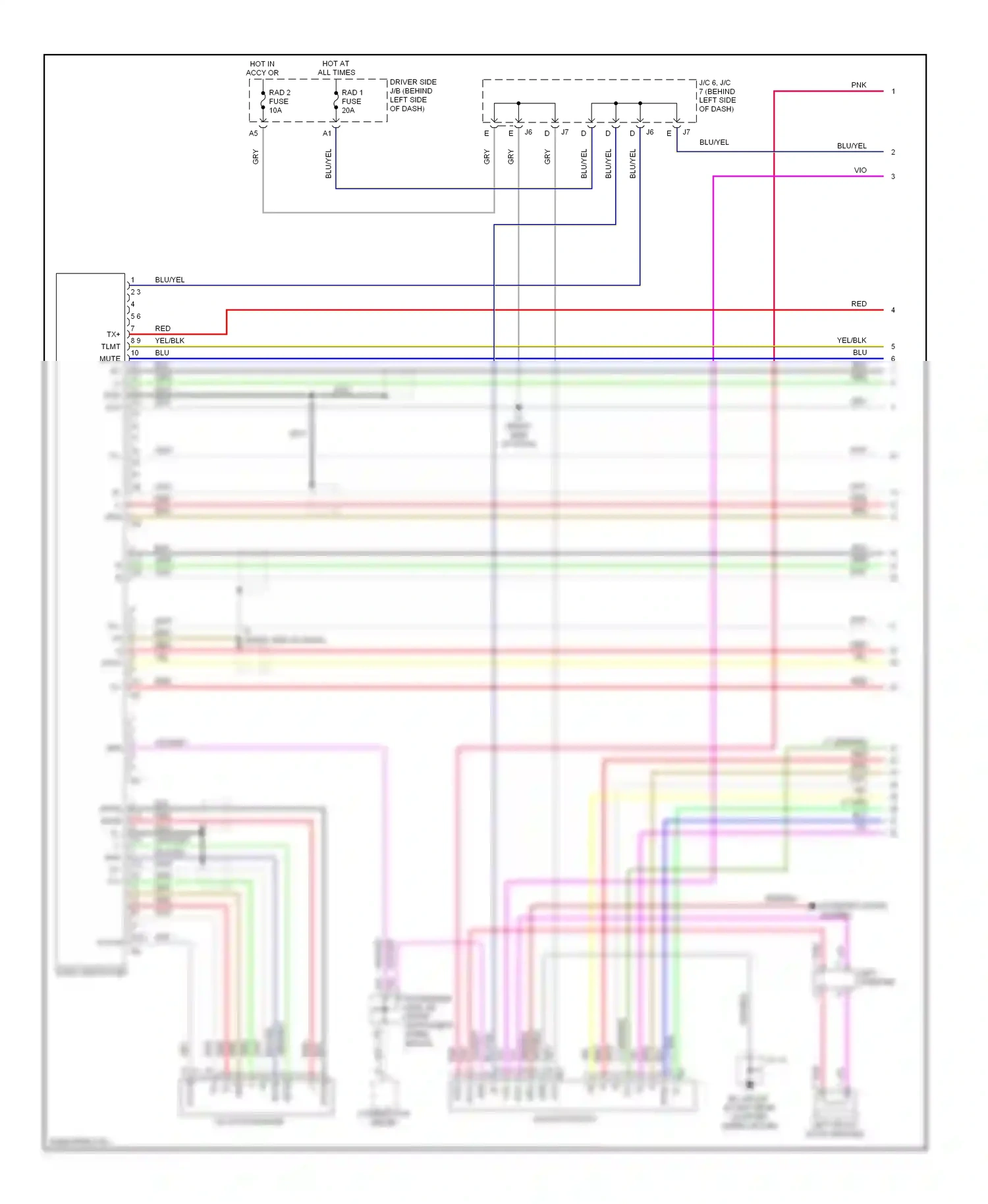 Wiring diagram left tweeter for Lexus ES XV30 (2001-2003) (7 of 8)