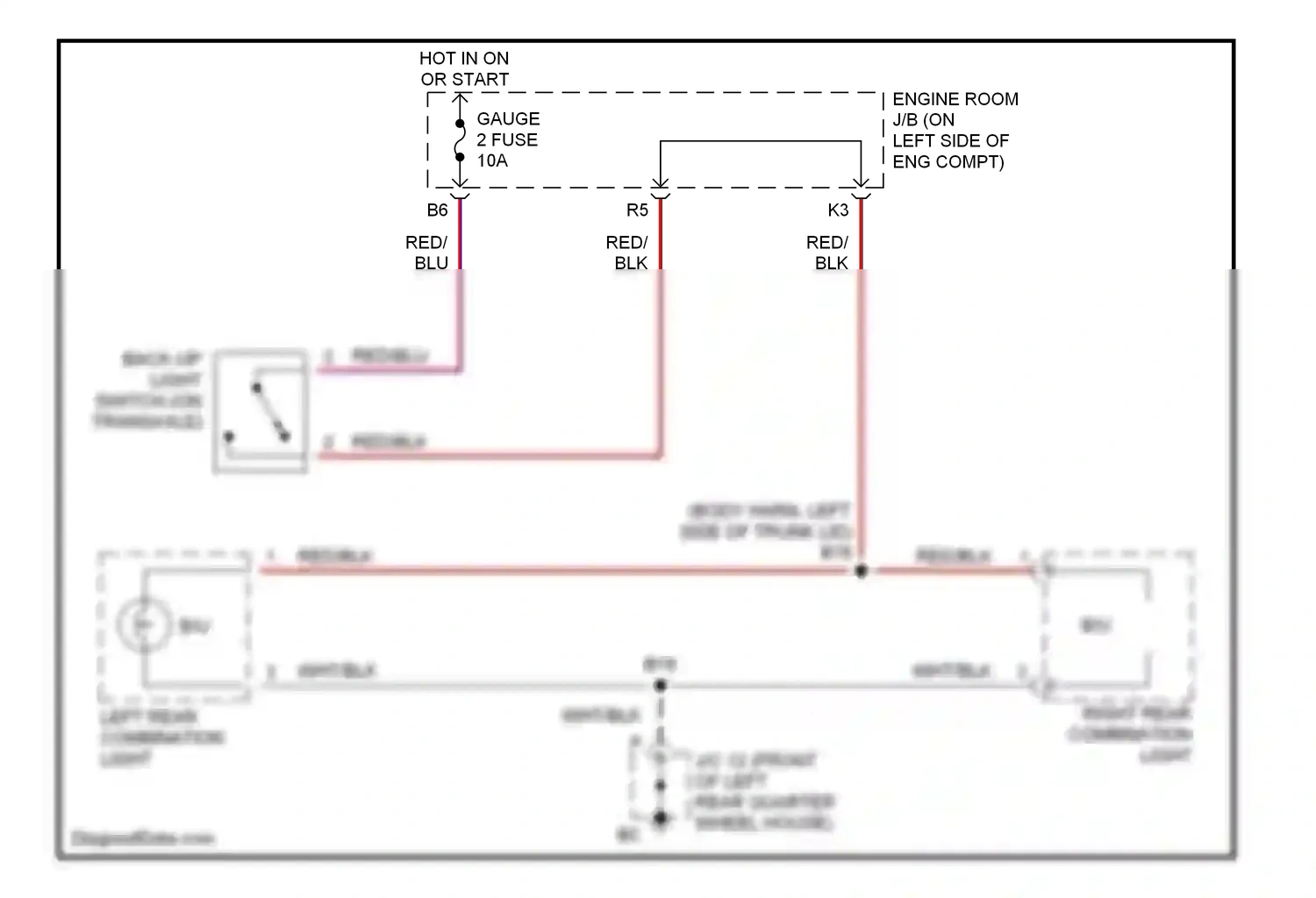 Wiring diagram red/blu for Lexus ES XV30 (2001-2003) (4 of 33)