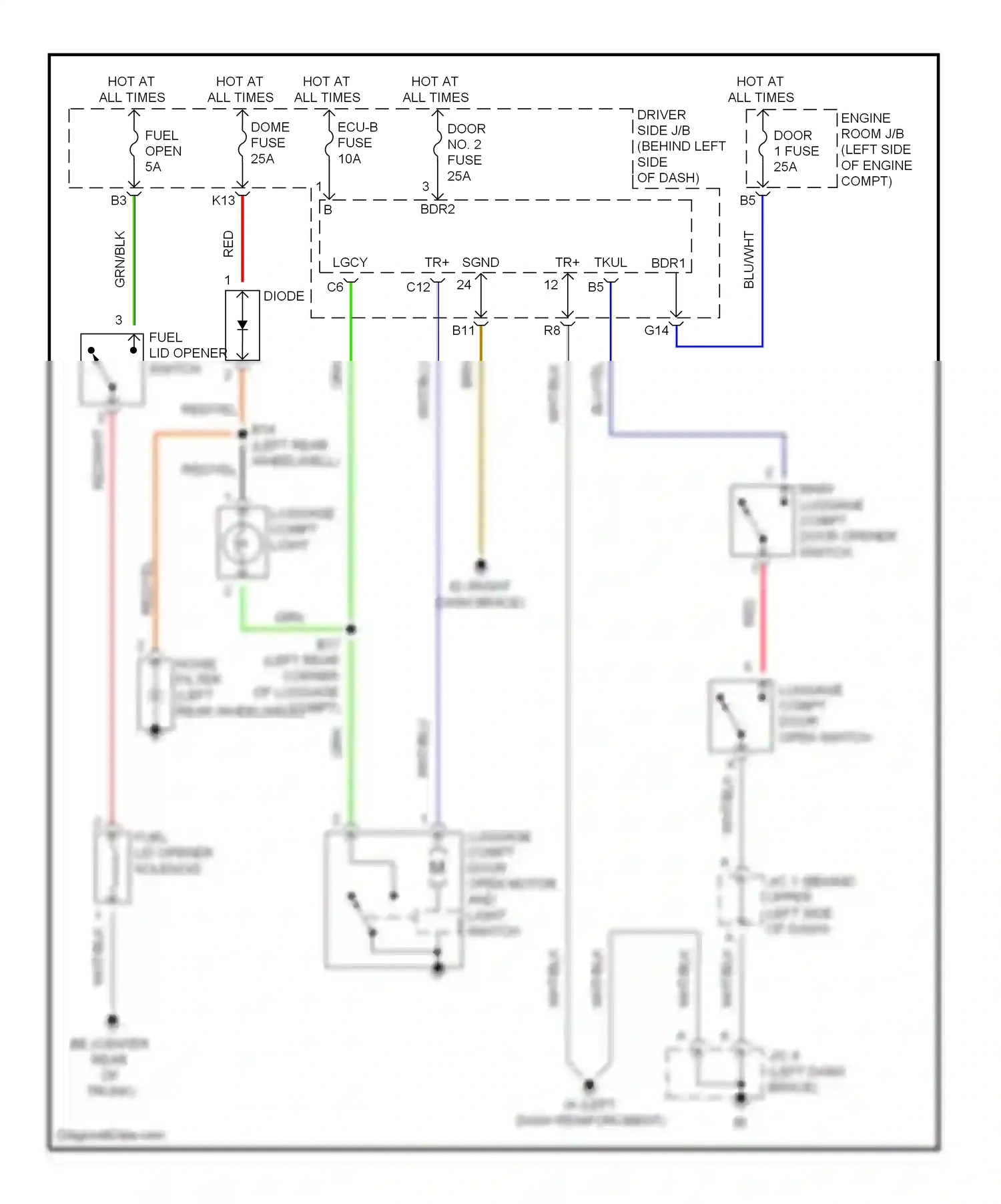Wiring diagram red/wht for Lexus ES XV30 (2001-2003) (21 of 21)