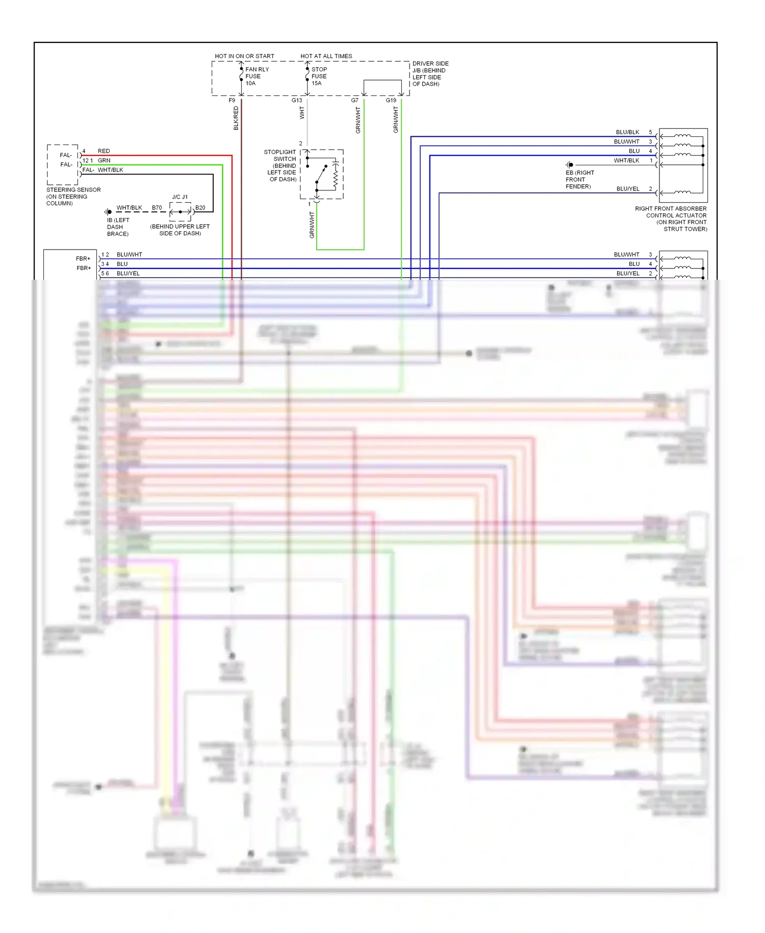 Lexus ES XV30 (2001-2003) steering sensor (on steering column) wiring diagram  (2 of 2)
