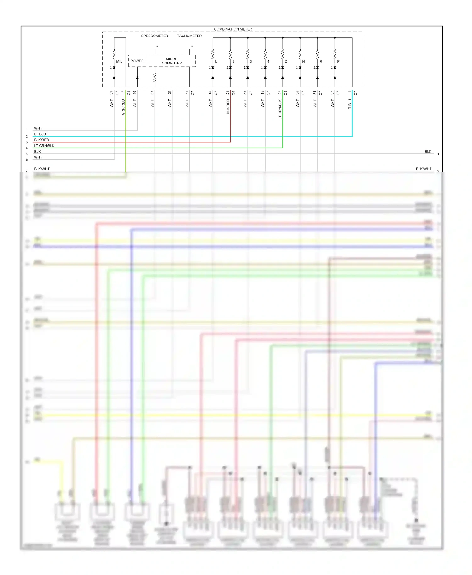 Lexus ES XV30 (2001-2003) tachometer wiring diagram  (2 of 2)