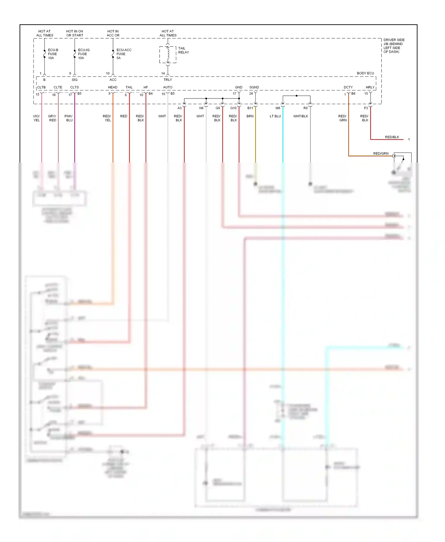Wiring diagram tail relay for Lexus ES XV30 (2001-2003) (4 of 6)