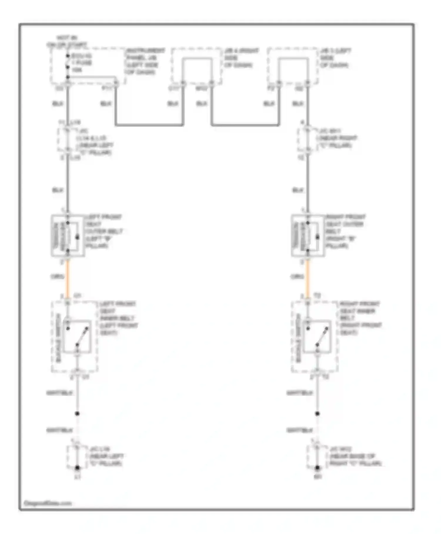 ES Lexus XV40 facelift (2009-2012): Passive restraints circuit