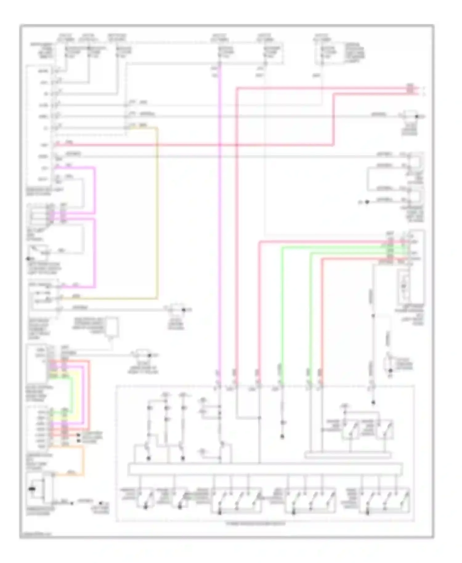 ES Lexus XV40 facelift (2009-2012): Power windows circuit (1 of 2)