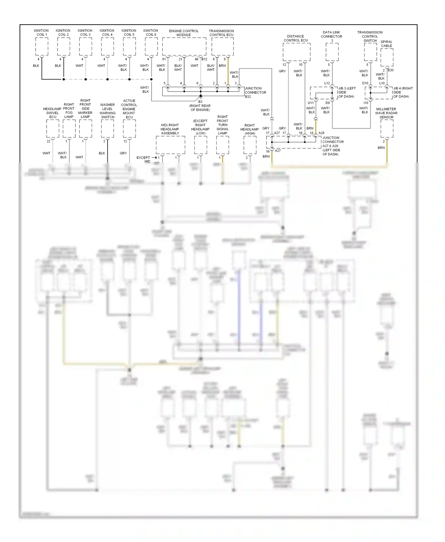 Wiring diagram 6 2 hid except hid for Lexus ES XV40 facelift (2009-2012) (1 of 1)