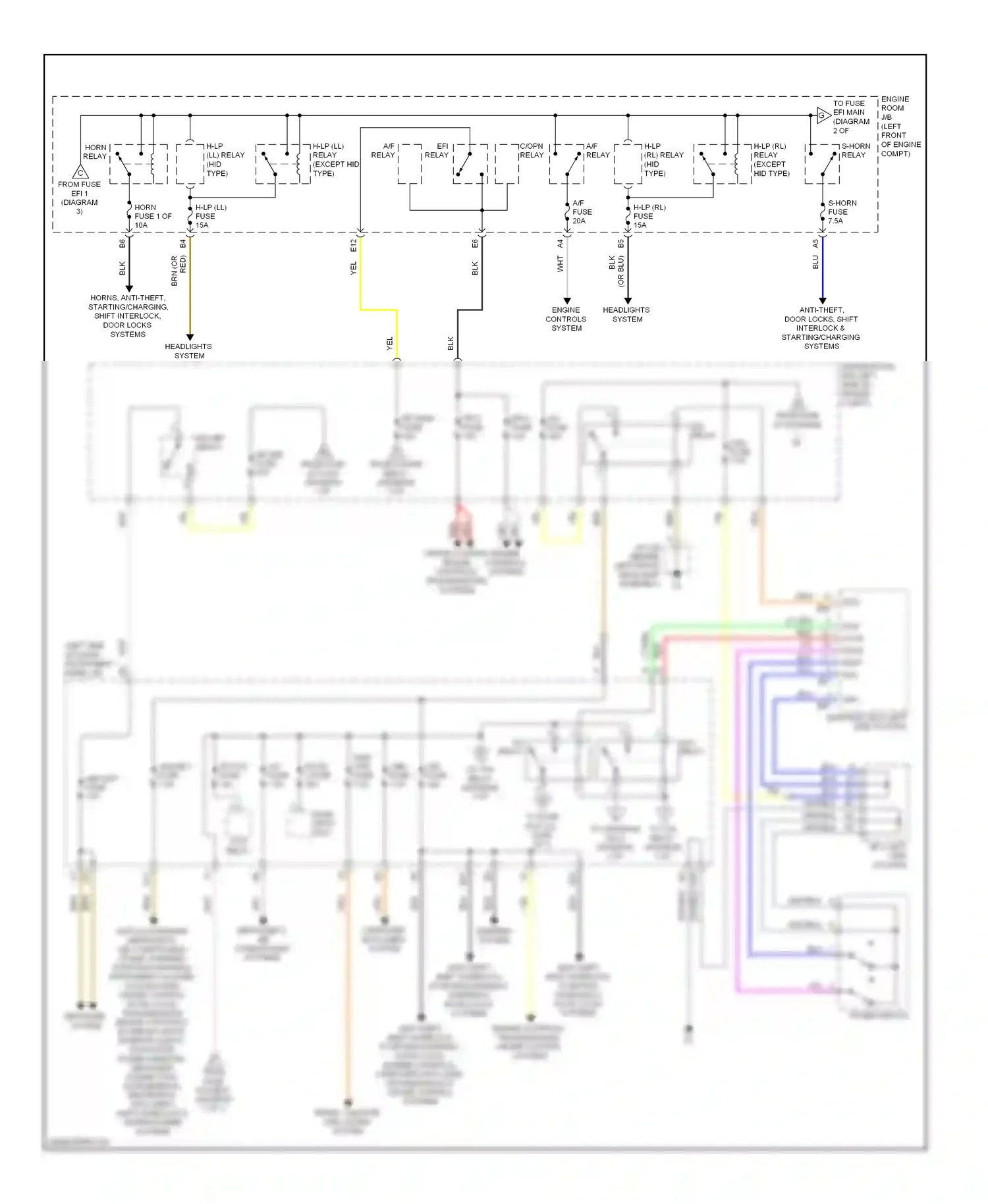 Wiring diagram a/f fuse for Lexus ES XV40 facelift (2009-2012) (1 of 1)