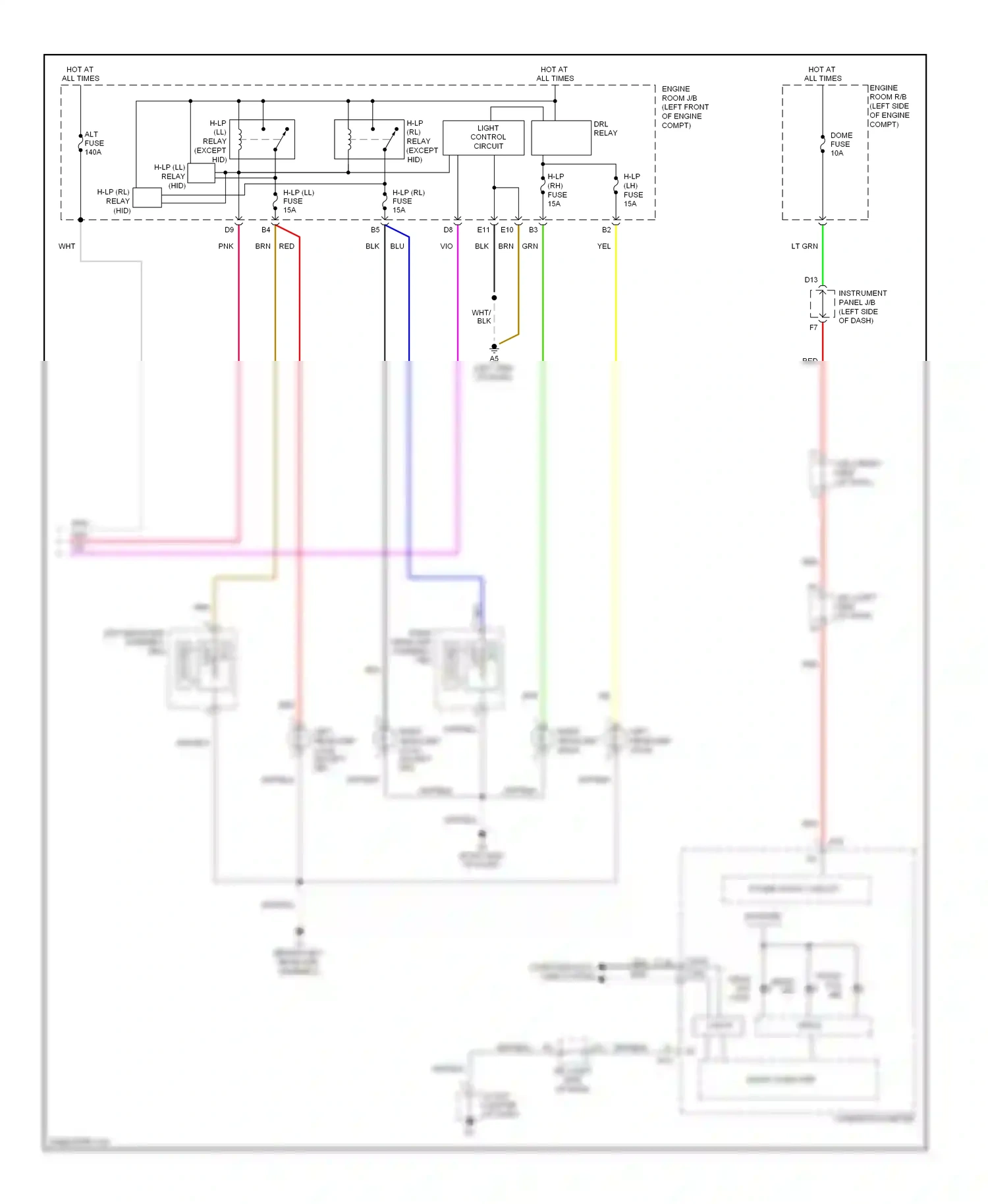 Lexus ES XV40 facelift (2009-2012) +b (dome) wiring diagram  (3 of 7)