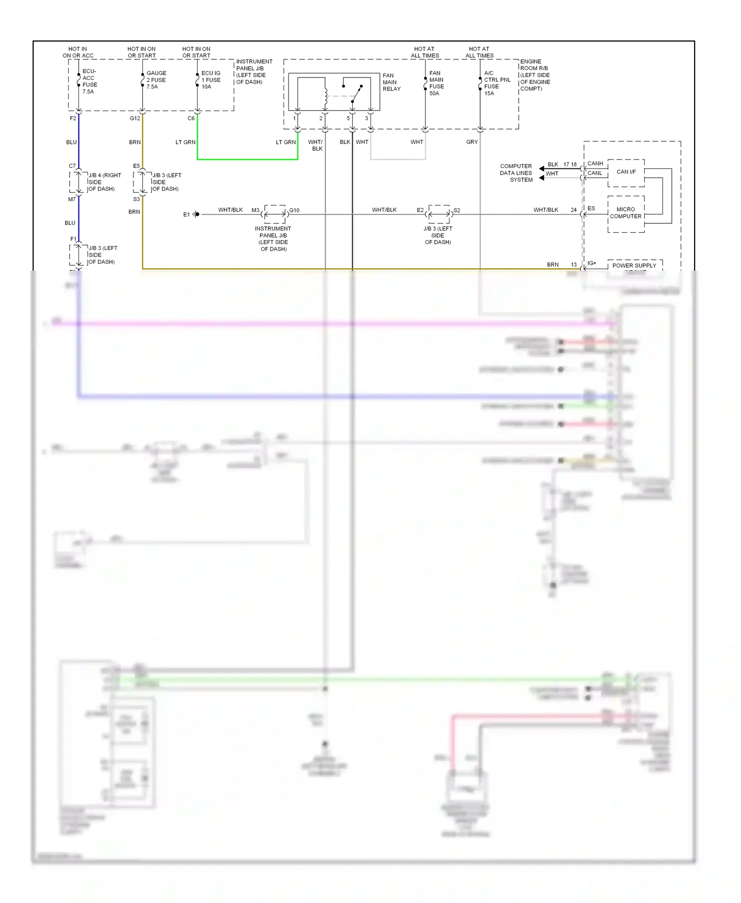 Wiring diagram blu for Lexus ES XV40 facelift (2009-2012) (5 of 76)