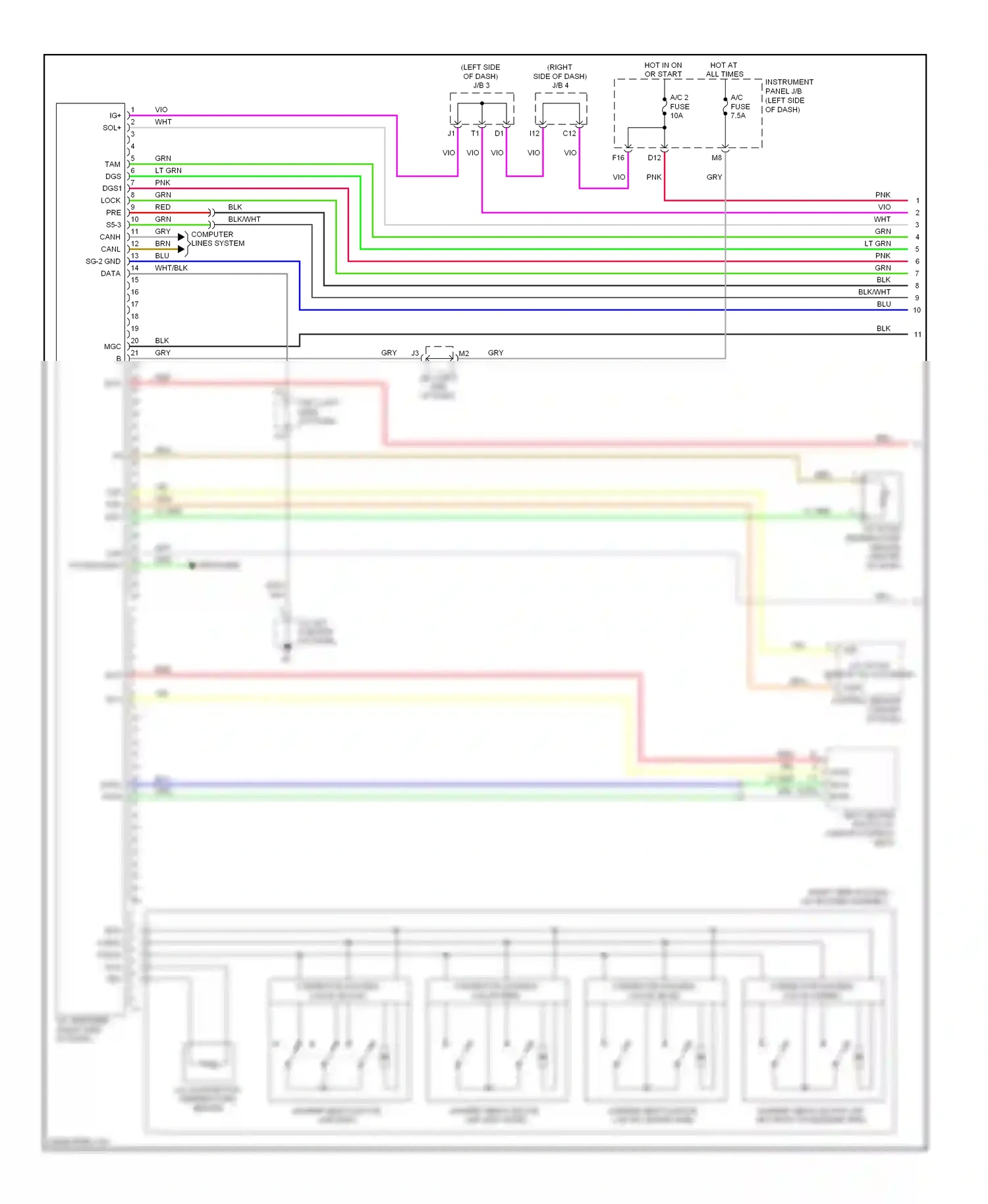 Wiring diagram blu for Lexus ES XV40 facelift (2009-2012) (3 of 76)