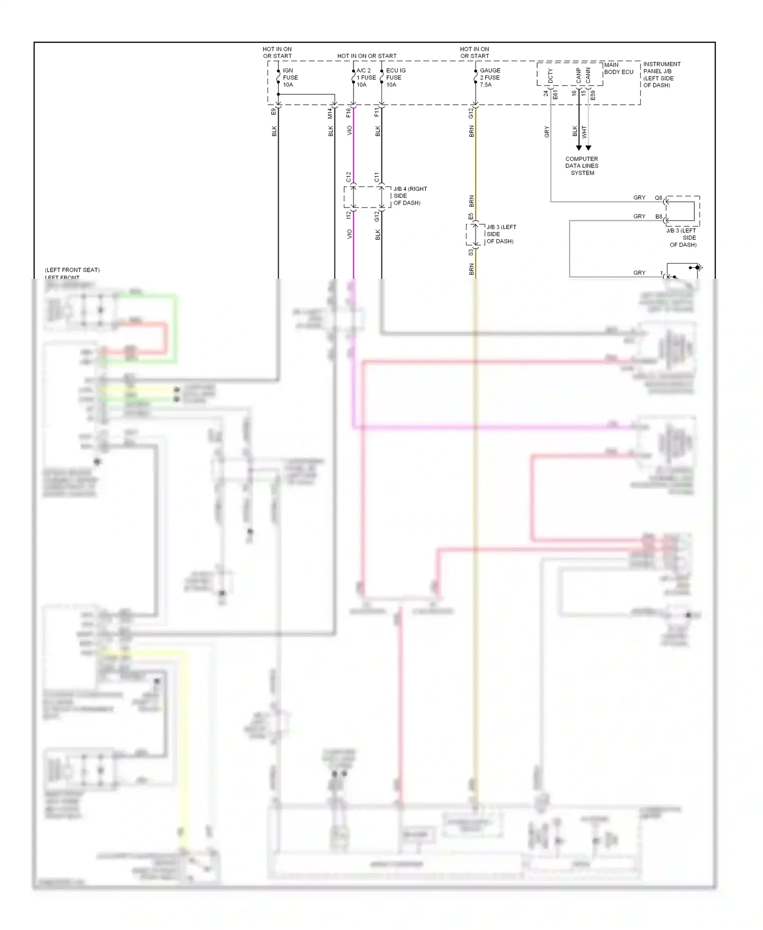 Lexus ES XV40 facelift (2009-2012) cann wiring diagram  (5 of 6)