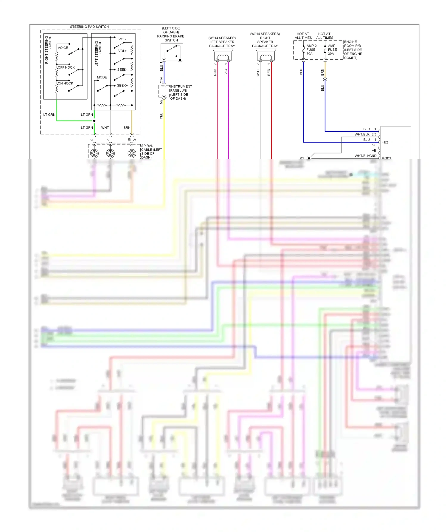 Wiring diagram ctr- ctr+ fl- mr- for Lexus ES XV40 facelift (2009-2012) (1 of 2)