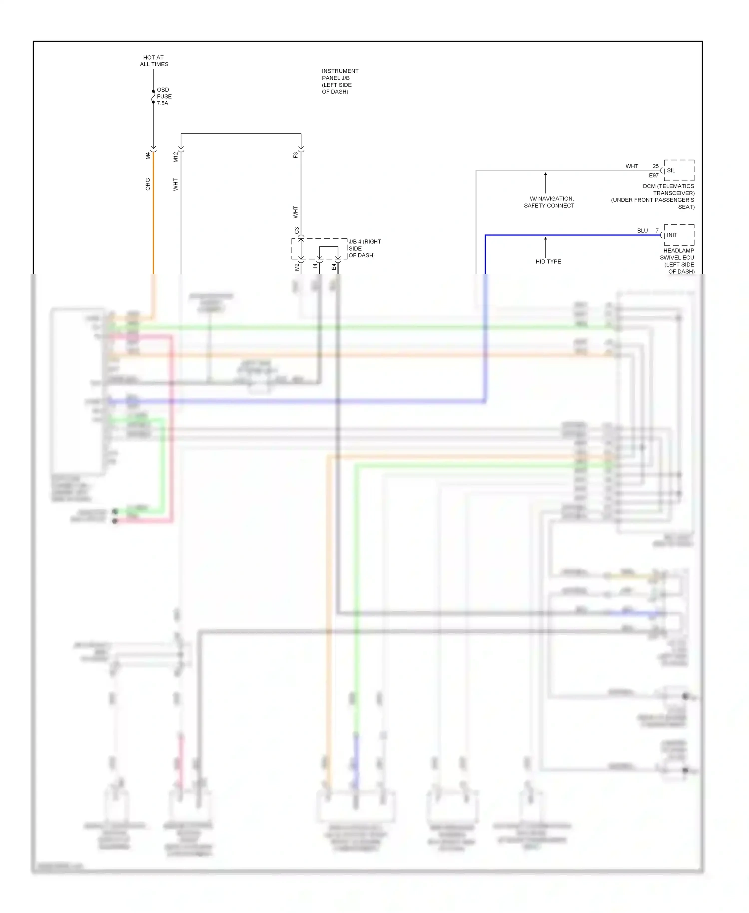 Lexus ES XV40 facelift (2009-2012) display, navigation module display (if equipped) wiring diagram  (1 of 1)
