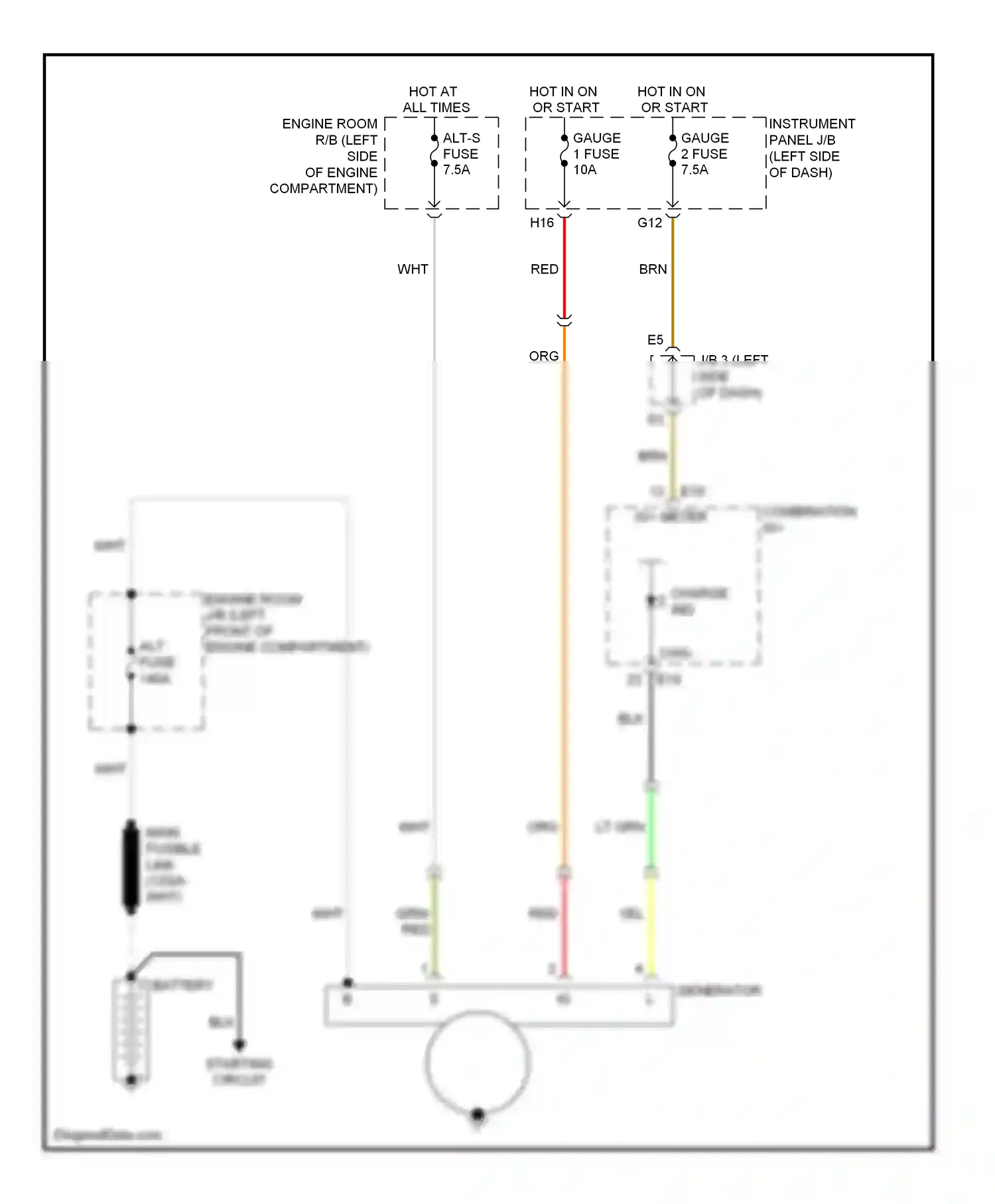 Lexus ES XV40 facelift (2009-2012) generator wiring diagram  (1 of 2)