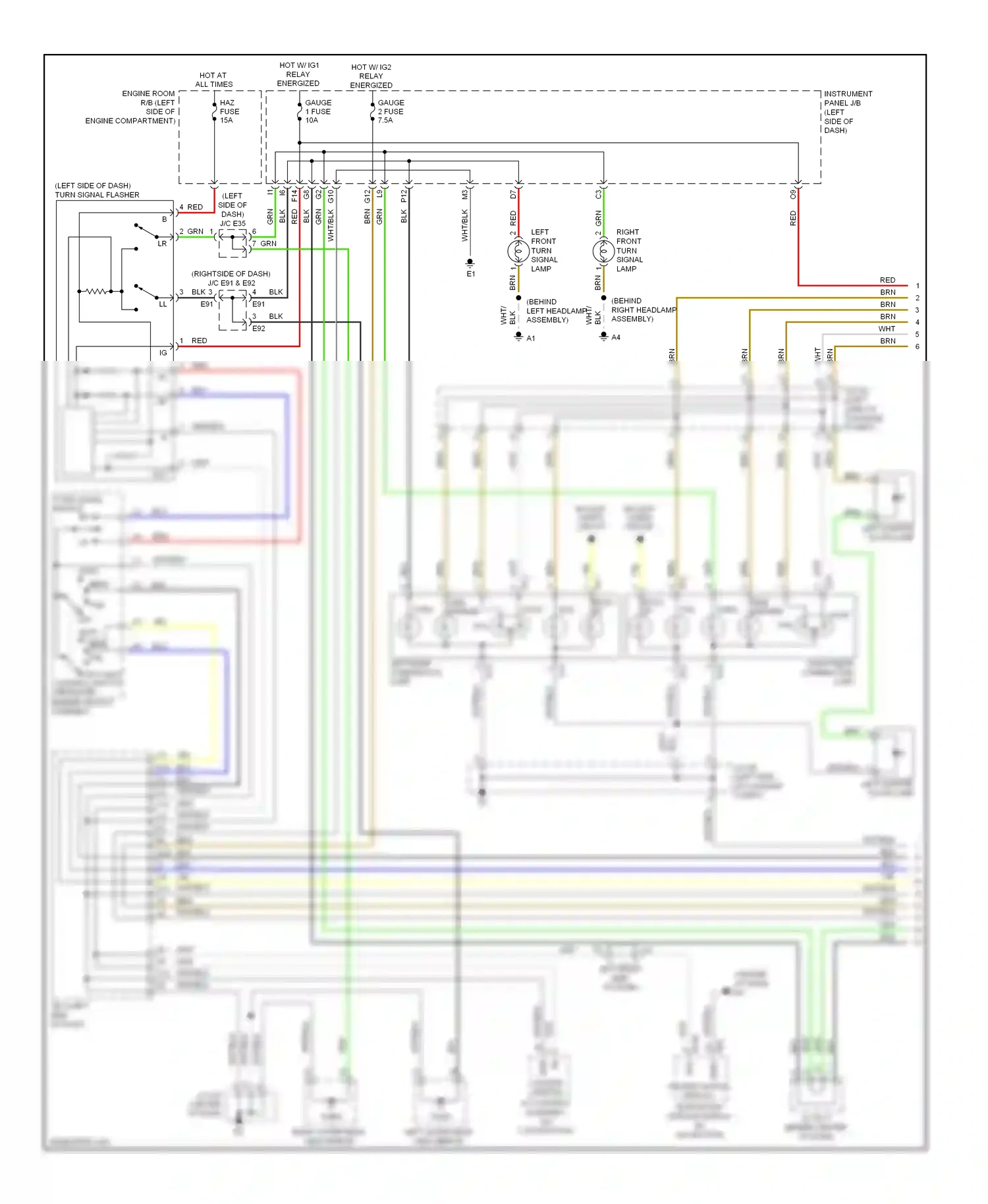 Lexus ES XV40 facelift (2009-2012) hazard switch display, navigation module display (w/ navigation) wiring diagram  (1 of 1)