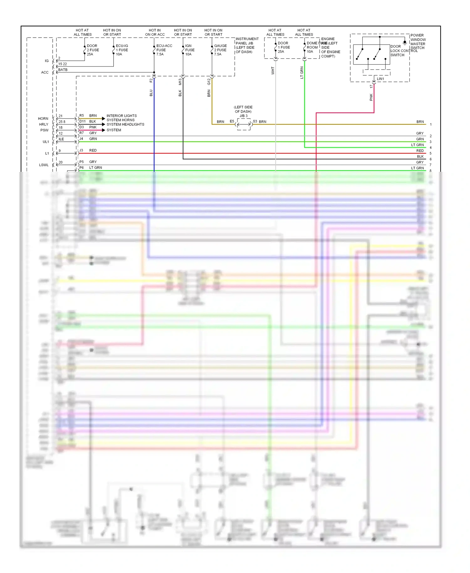 Wiring diagram ign fuse for Lexus ES XV40 facelift (2009-2012) (1 of 7)