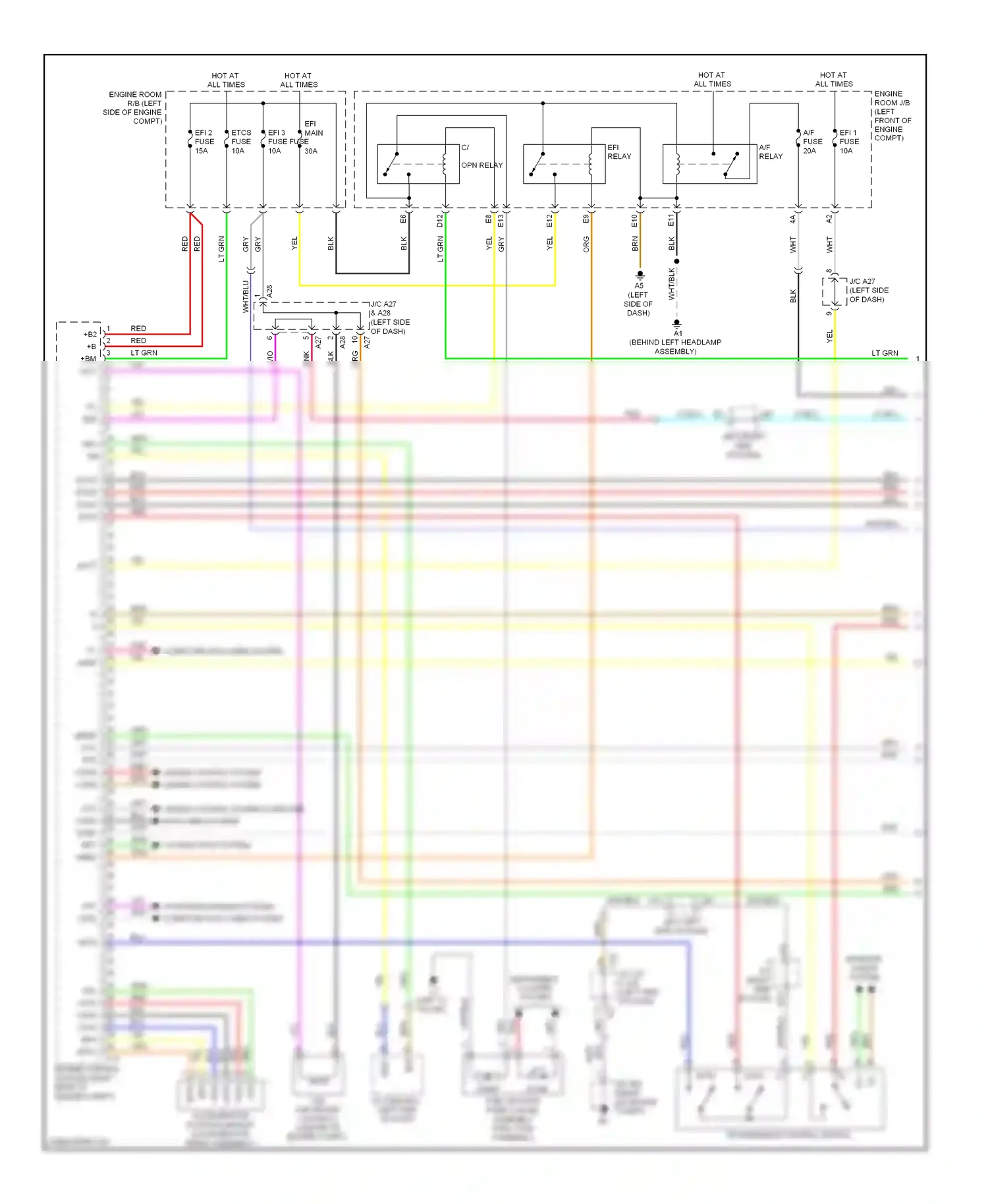 Wiring diagram left "c" pillar) for Lexus ES XV40 facelift (2009-2012) (2 of 2)