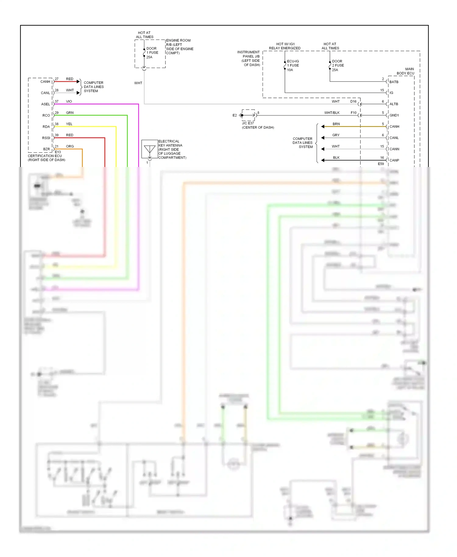 Lexus ES XV40 facelift (2009-2012) left wiring diagram  (2 of 2)
