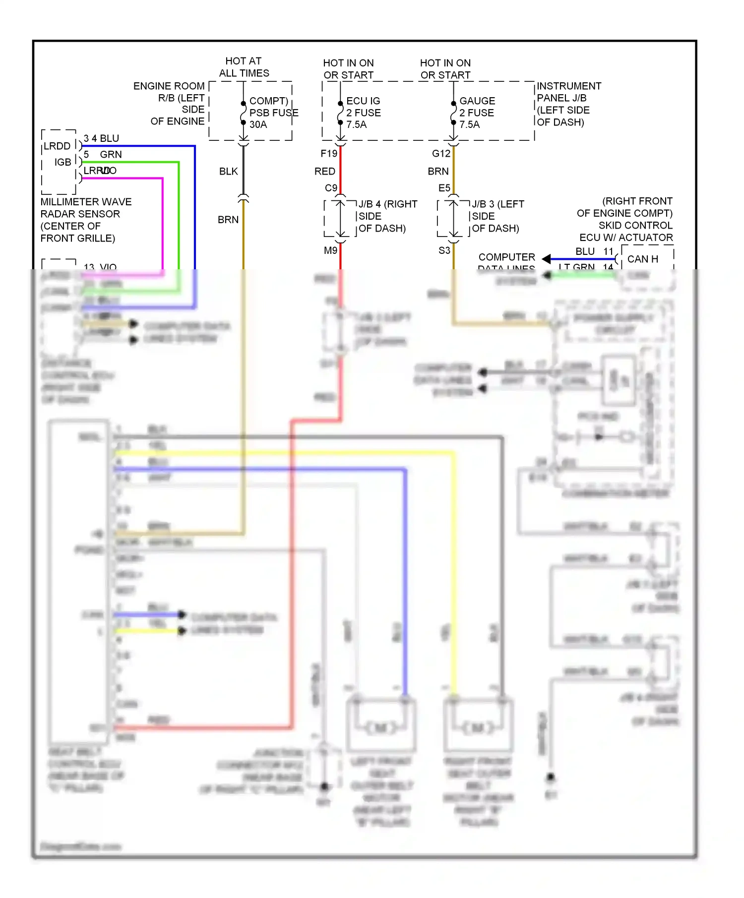 Wiring diagram pcs ind for Lexus ES XV40 facelift (2009-2012) (2 of 2)