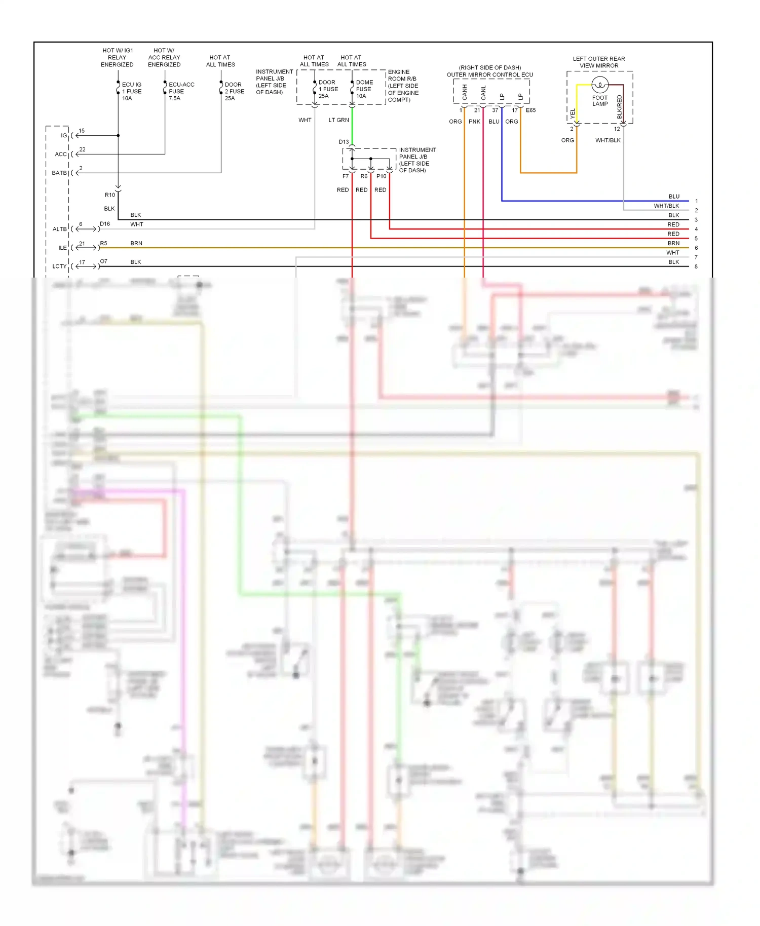 Wiring diagram pnk for Lexus ES XV40 facelift (2009-2012) (21 of 61)