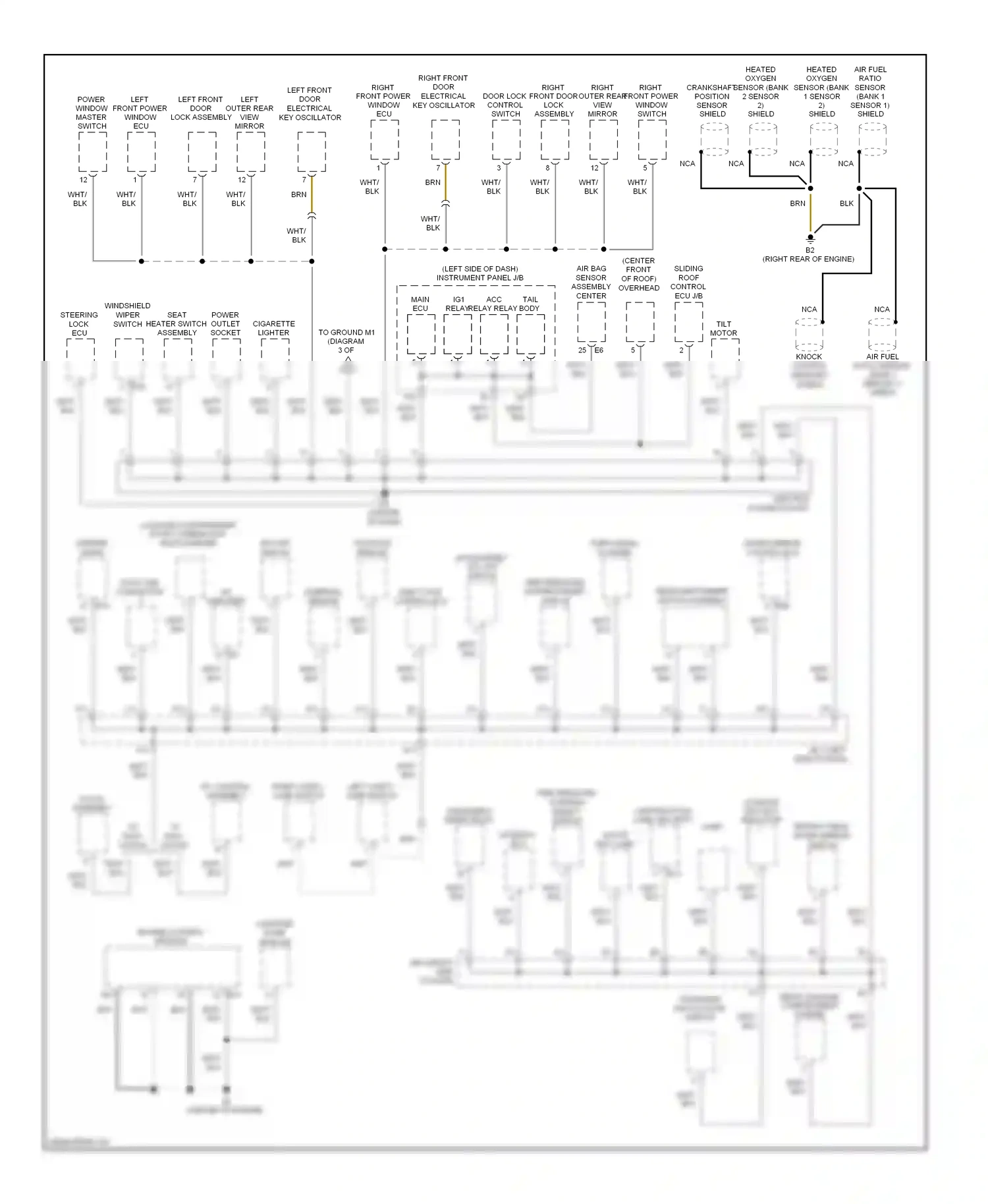 Wiring diagram right front door electrical key oscillator for Lexus ES XV40 facelift (2009-2012) (1 of 1)