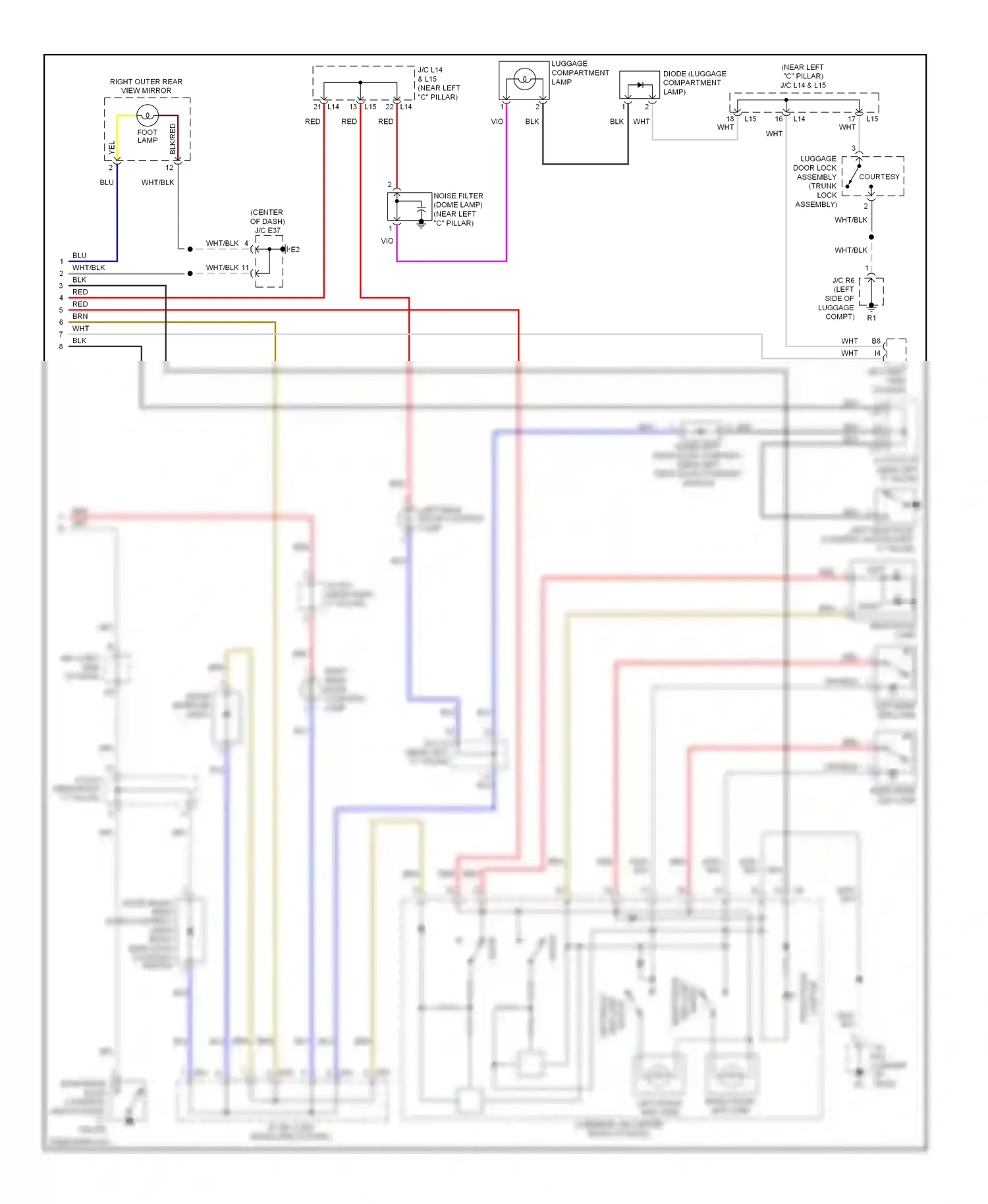 Wiring diagram right rear map lamp for Lexus ES XV40 facelift (2009-2012) (1 of 1)