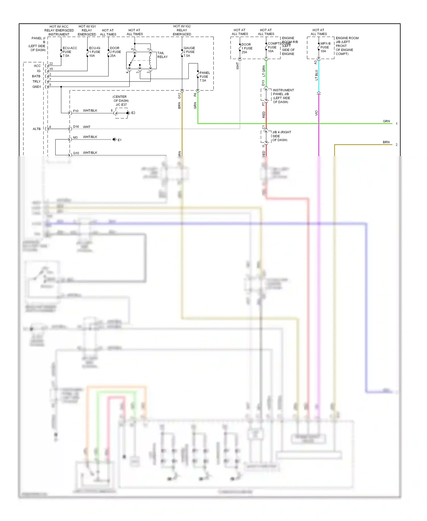 Lexus ES XV40 facelift (2009-2012) tail wiring diagram  (6 of 6)