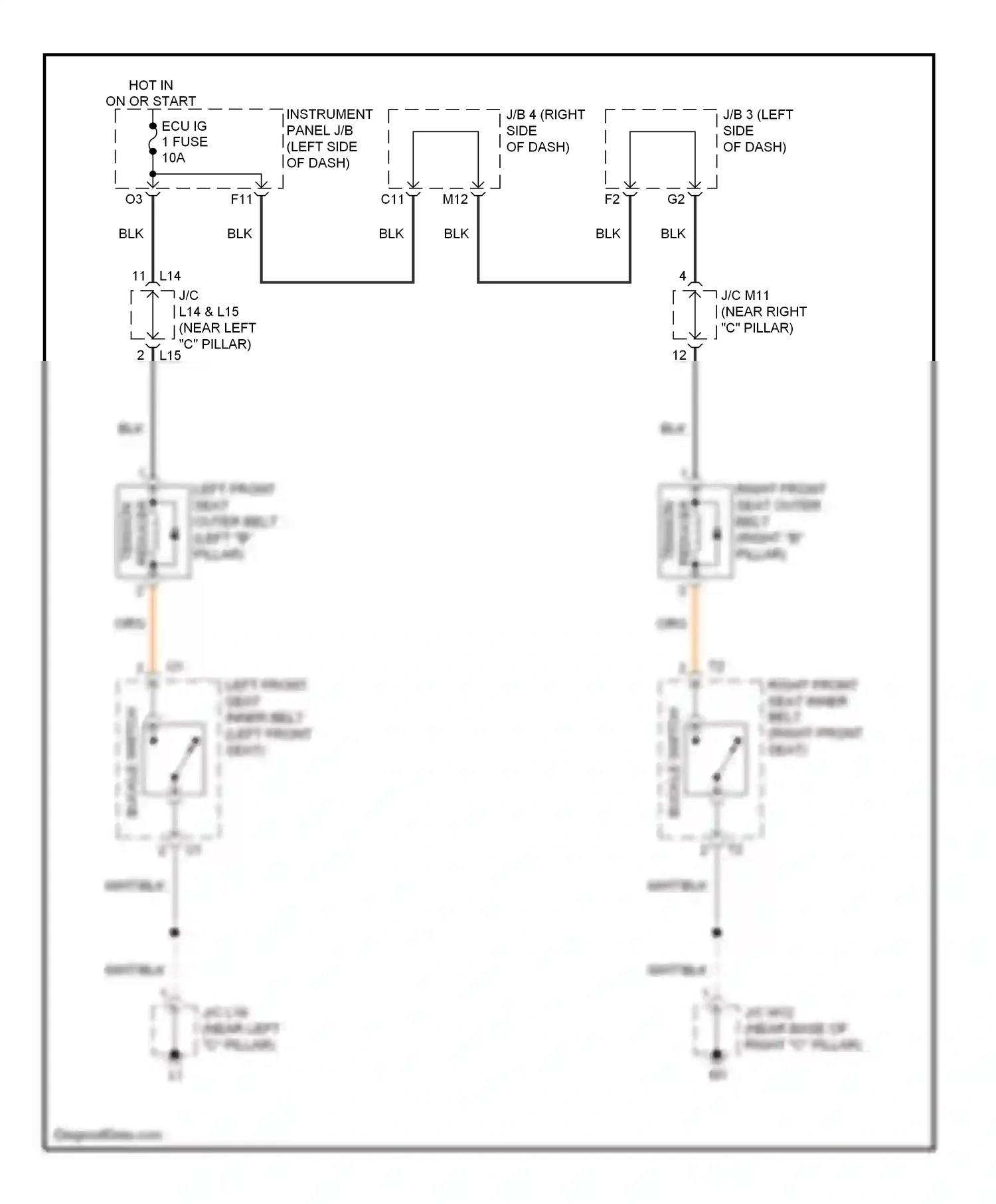 Wiring diagram tension reducer for Lexus ES XV40 facelift (2009-2012) (1 of 1)