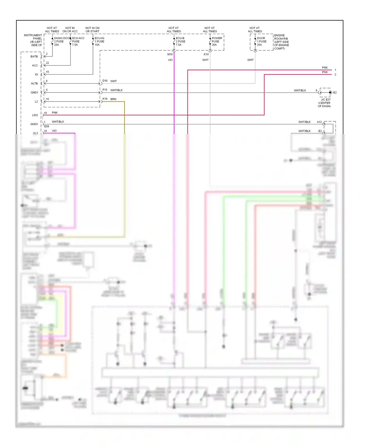 Wiring diagram yel for Lexus ES XV40 facelift (2009-2012) (52 of 72)
