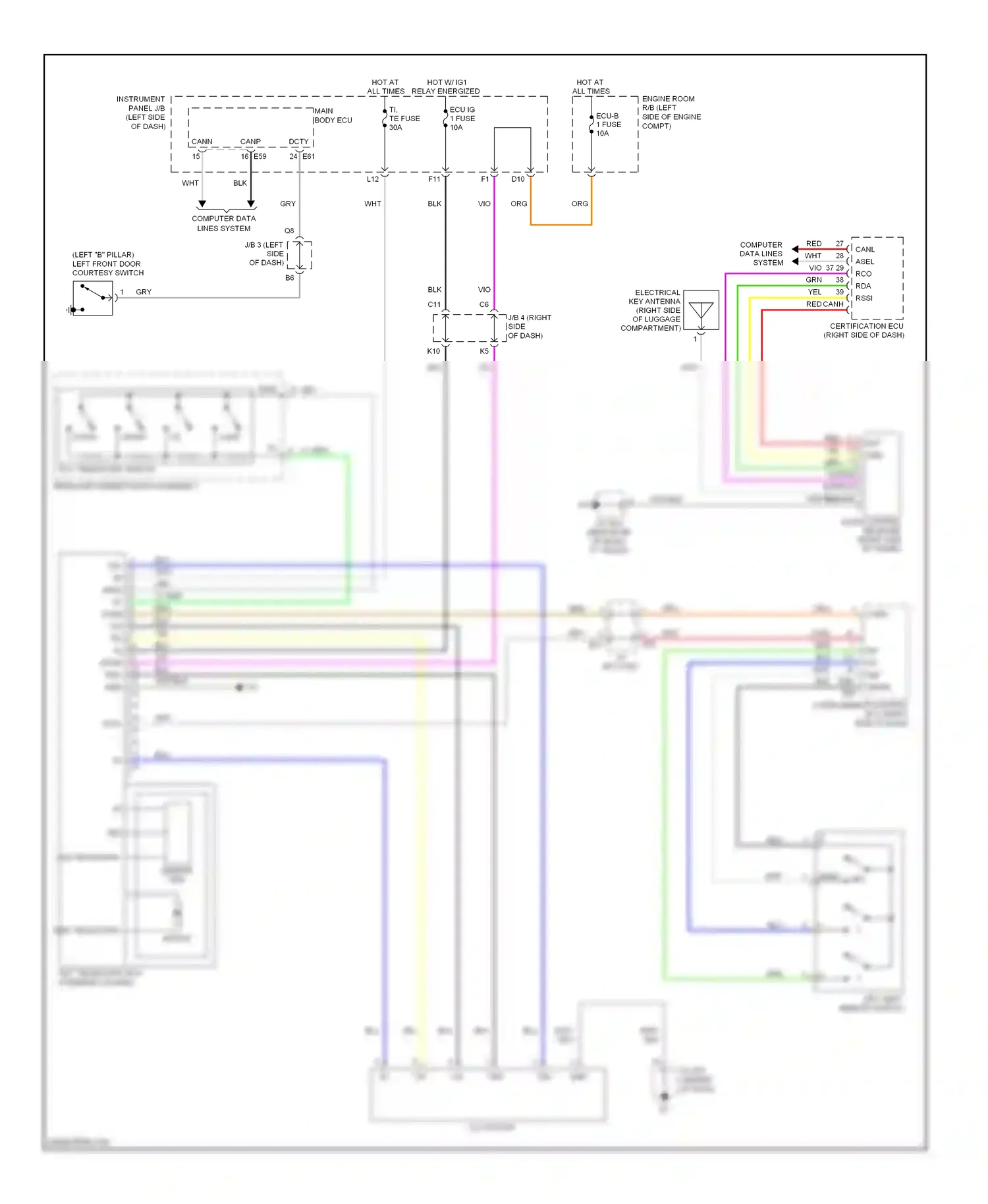 Wiring diagram yel for Lexus ES XV40 facelift (2009-2012) (35 of 72)
