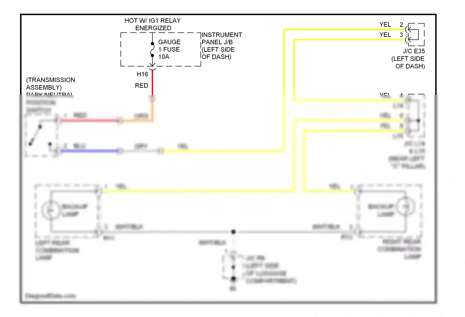 Wiring diagram yel for Lexus ES XV40 facelift (2009-2012) (22 of 72)