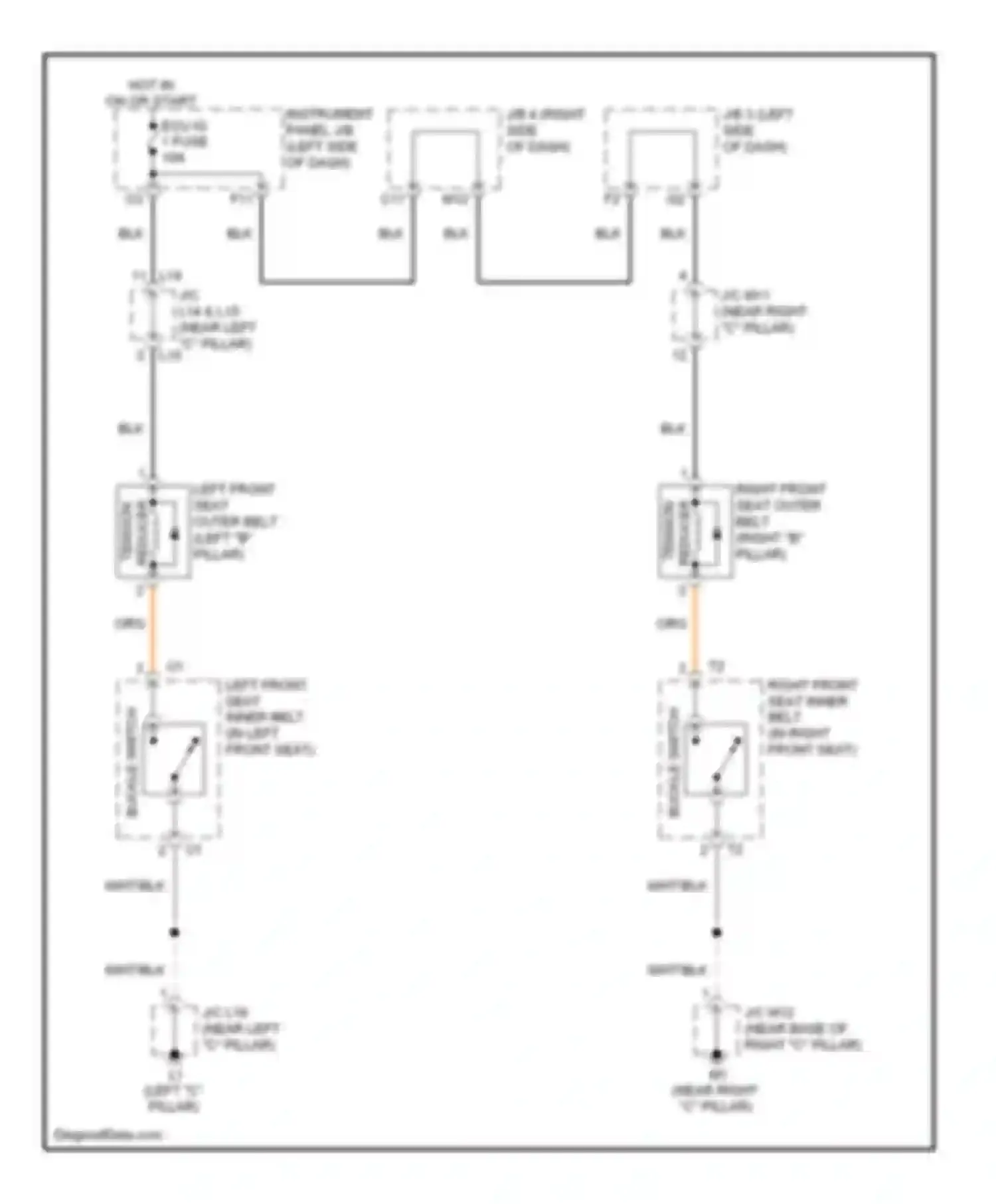 ES Lexus XV40 (2006-2009): Passive restraints circuit