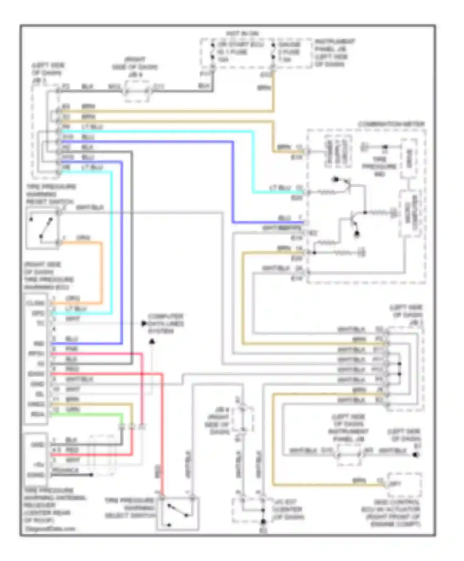 ES Lexus XV40 (2006-2009): Tire pressure monitoring circuit