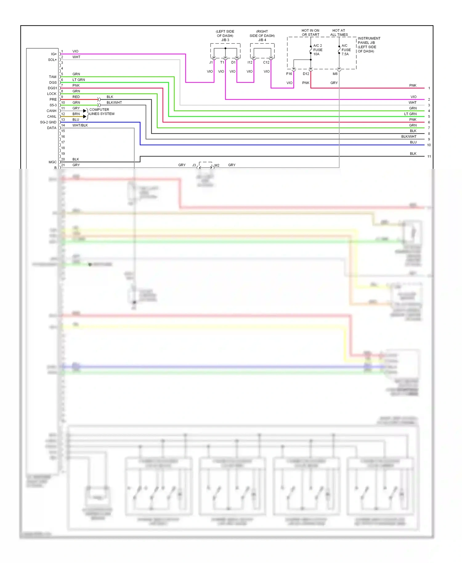 Wiring diagram blk/wht for Lexus ES XV40 (2006-2009) (1 of 12)