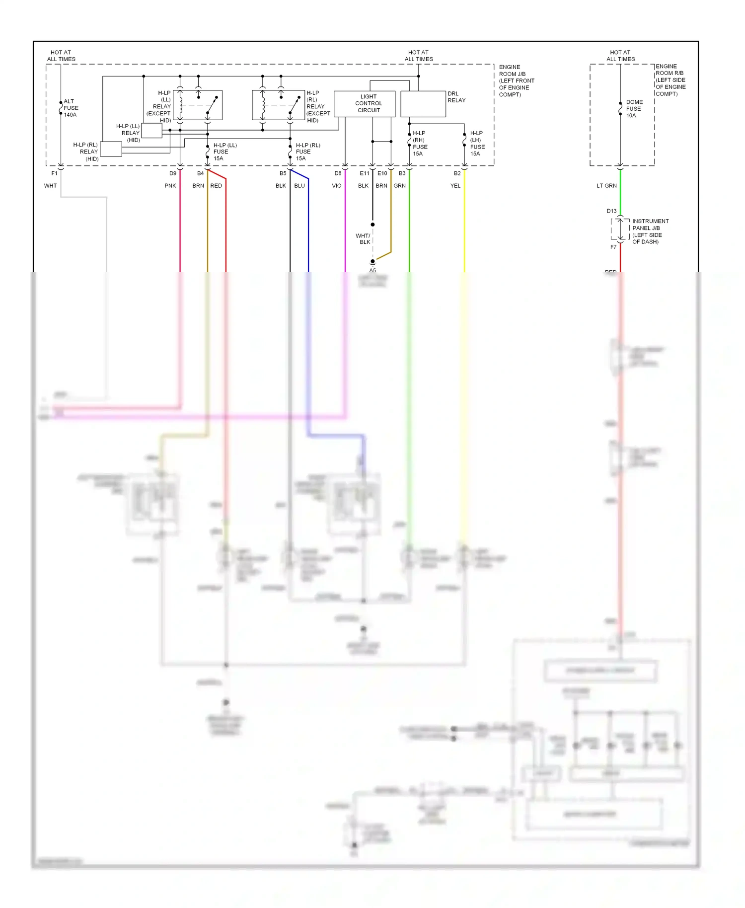 Wiring diagram engine room j/b for Lexus ES XV40 (2006-2009) (3 of 4)